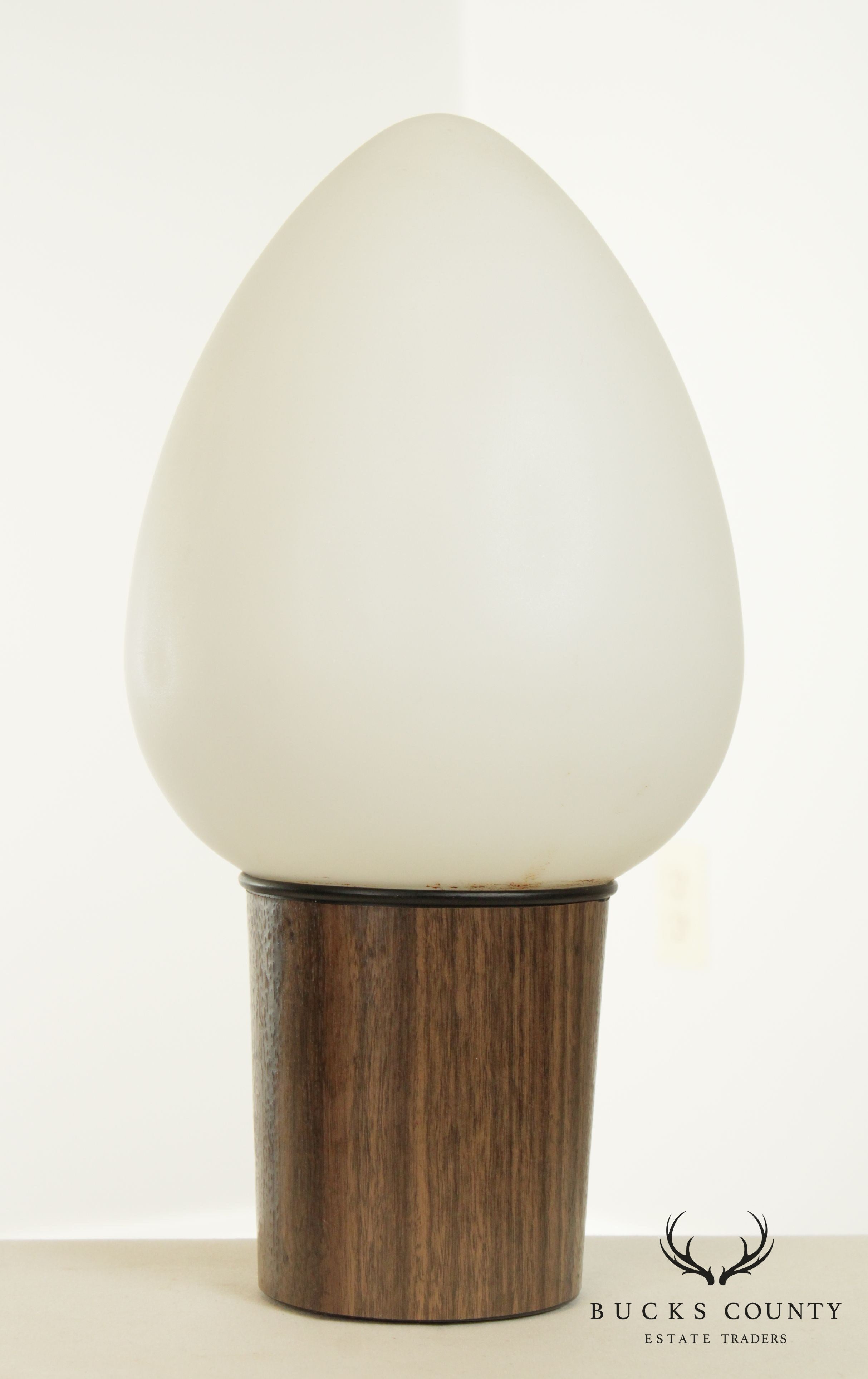 Vianne Mid Century Modern French Frosted Glass Egg Table Lamp