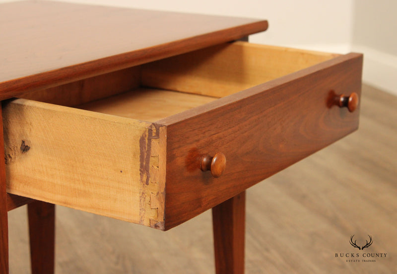 Shaker Style Custom Crafted Walnut Single Drawer Side Table