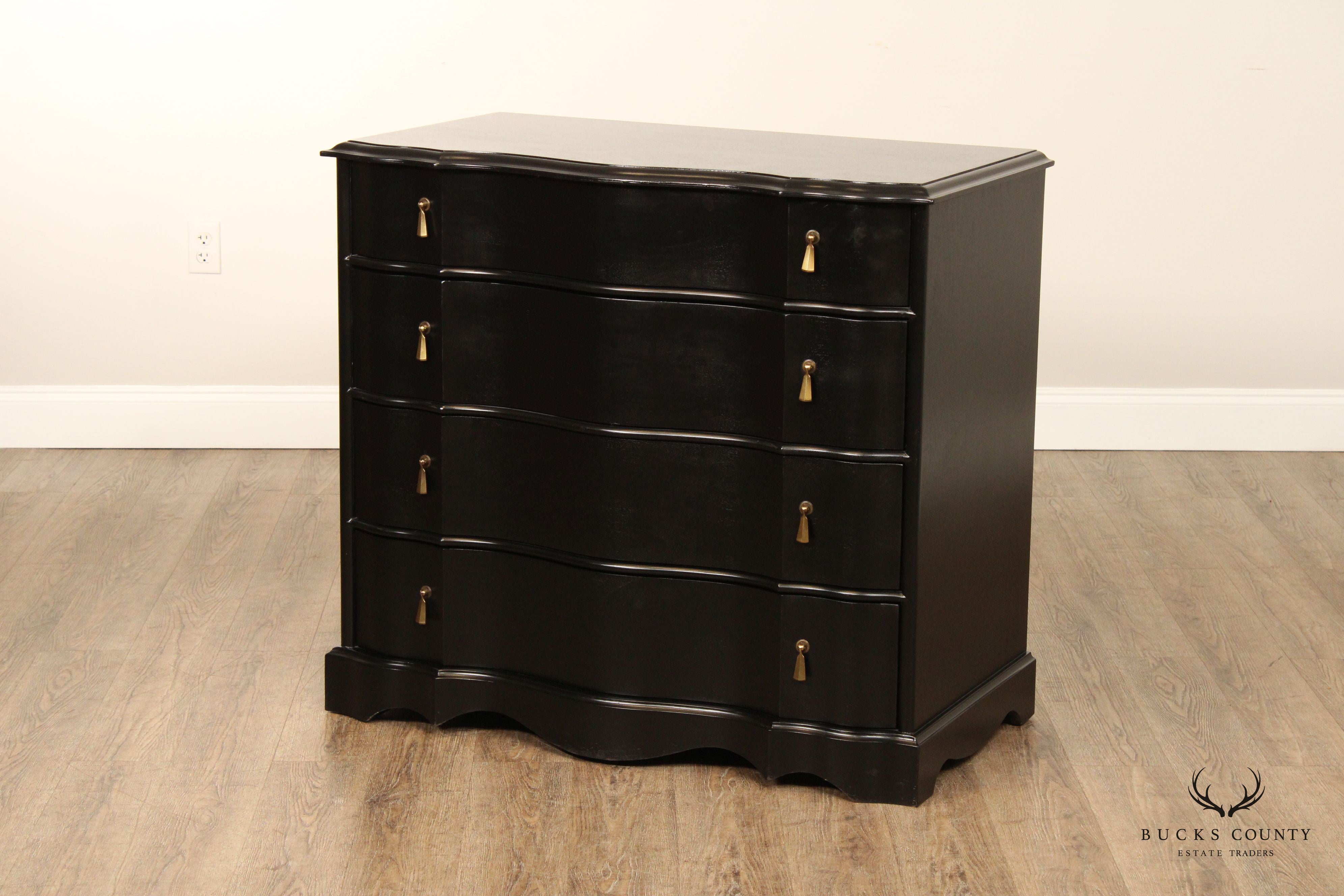 Restoration Hardware Pair of Black 'Jolie' Chests of Drawers