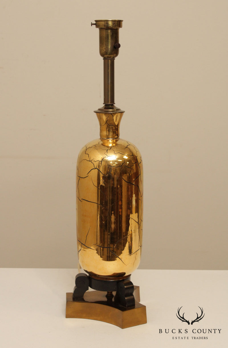 Hollywood Regency Vintage Black & Gold Table Lamp