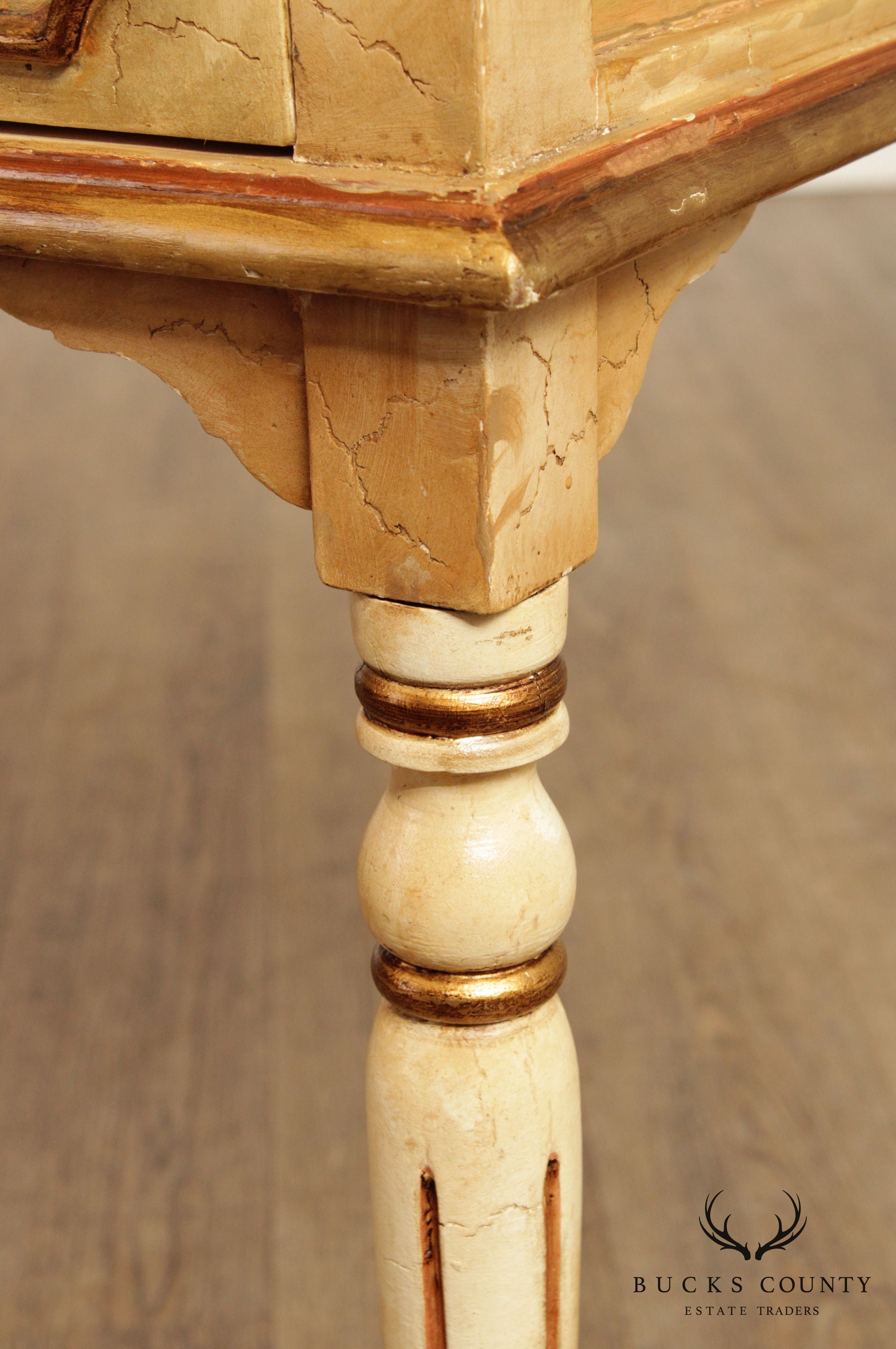 Italian Florentine Style Paint Decorated Console Table