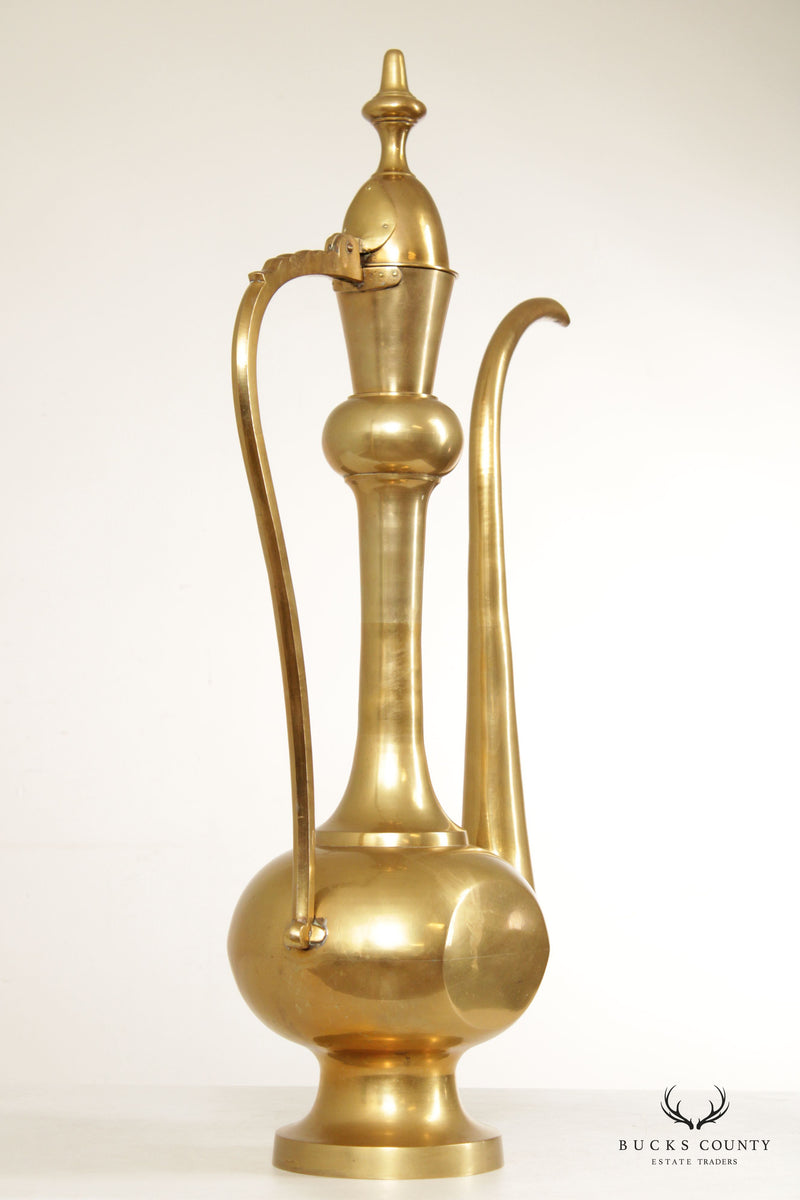 Oversized Tall Moorish Mughal Indian Brass Ewer - E-mosaik