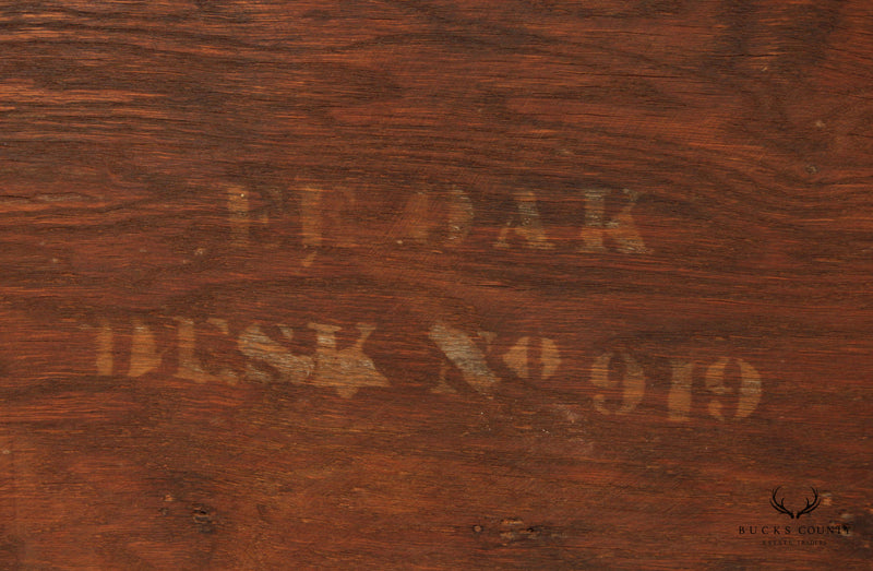 Arts & Crafts Period Antique Oak Drop-Front Secretary Desk