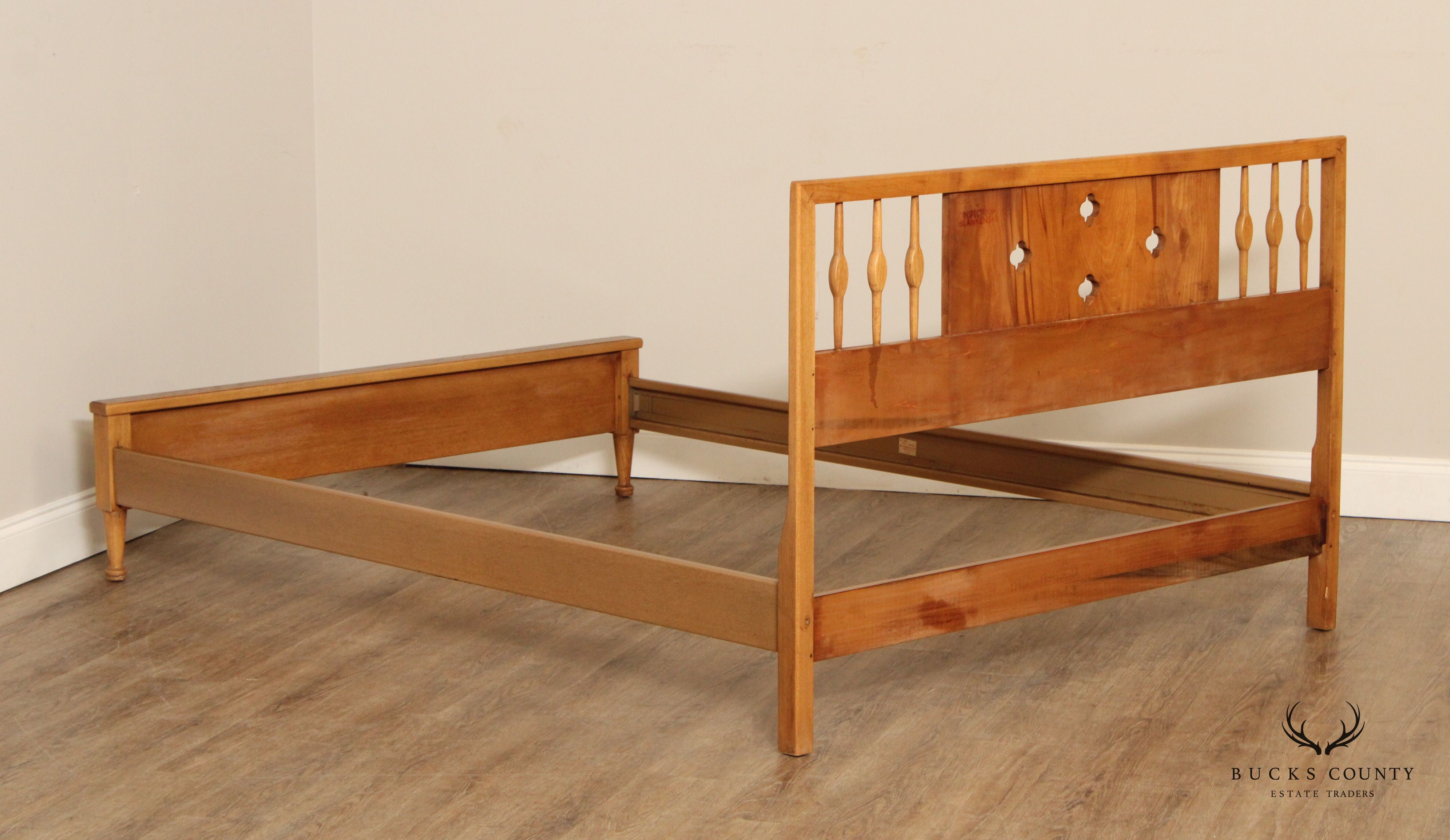 American of Martinsville Mid Century Modern Walnut Full Bed Frame