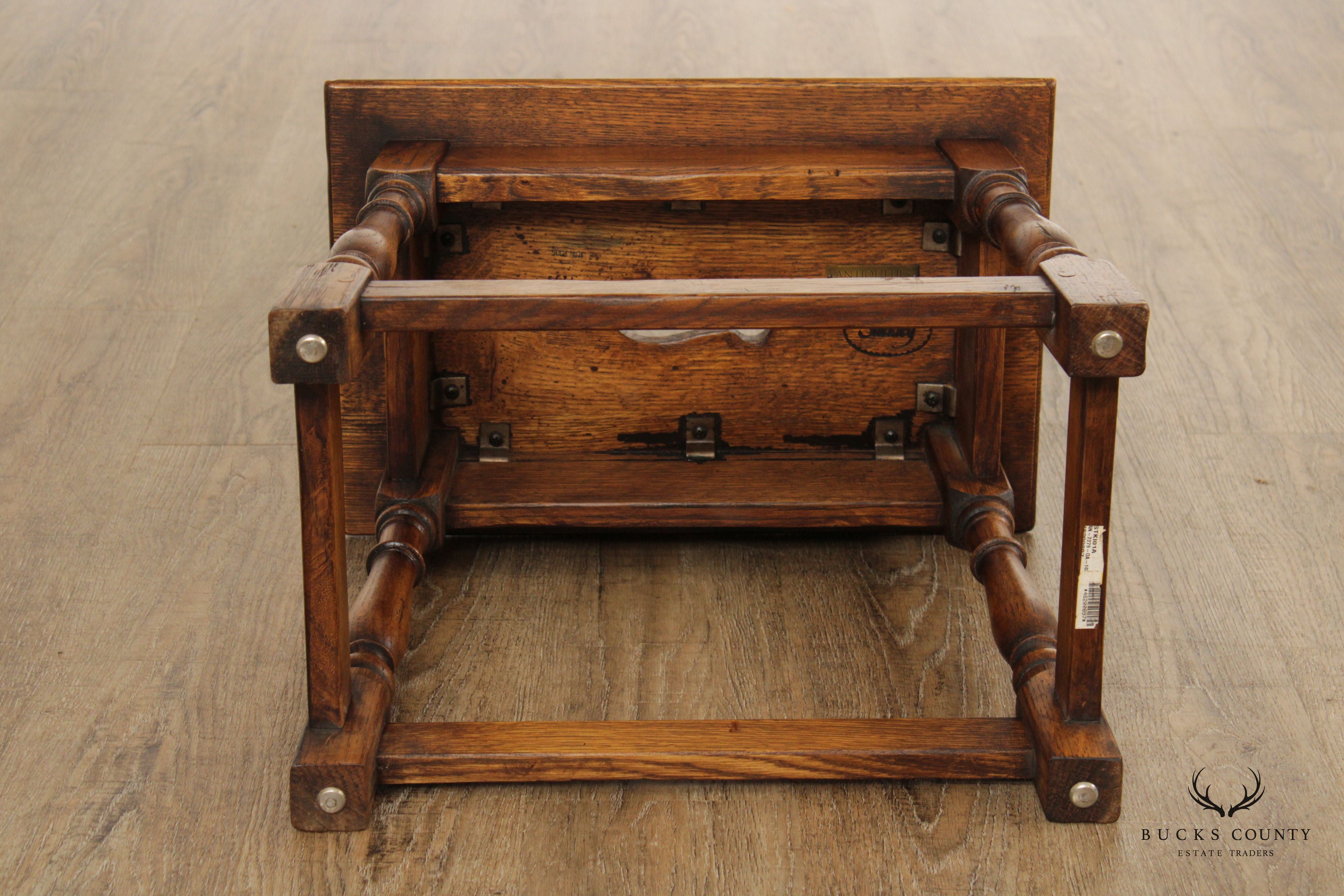 Stickley 'Antiquities' William & Mary Style Oak Stool