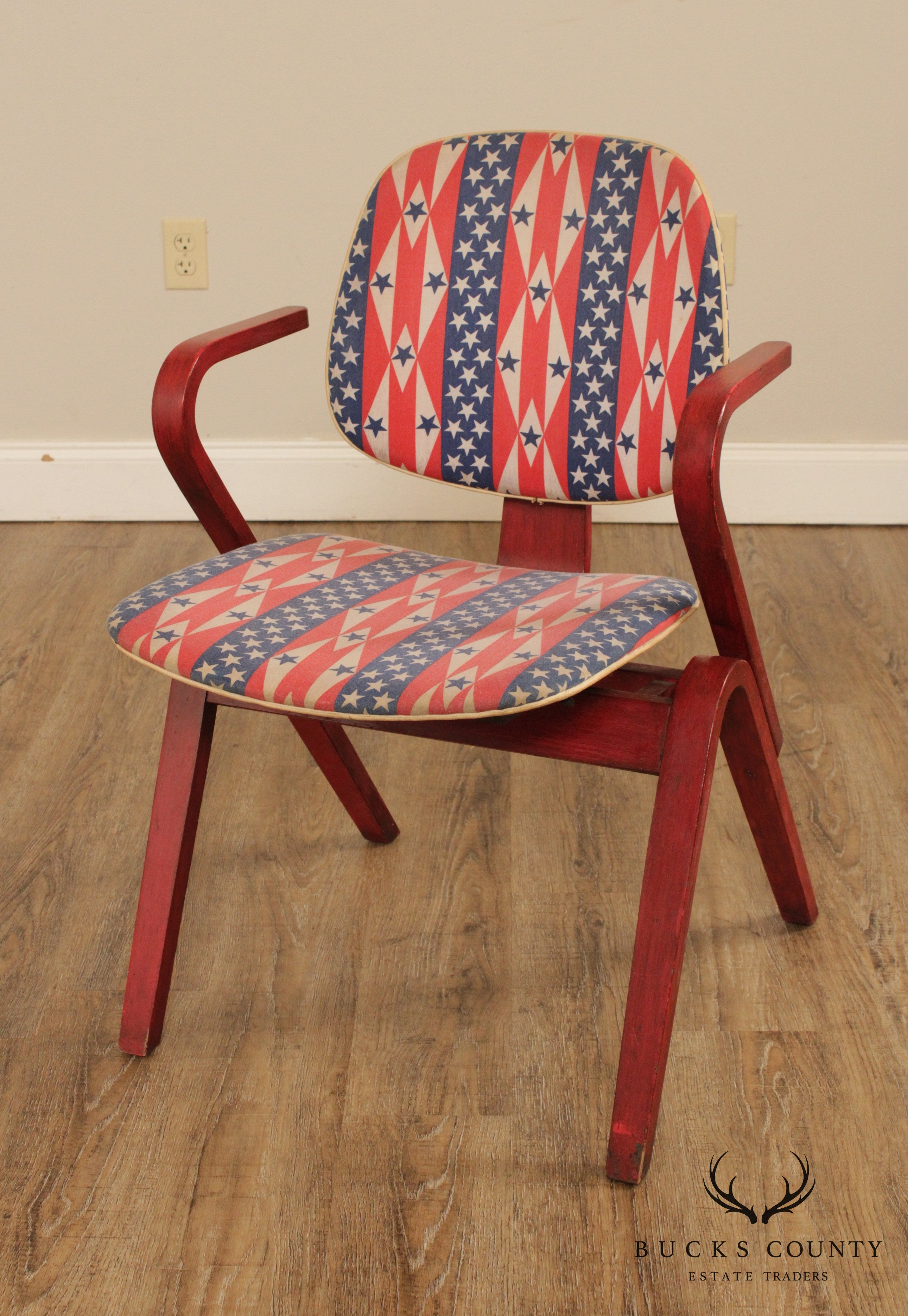 Thonet Mid Century Modern Bentwood Patriotic Armchair