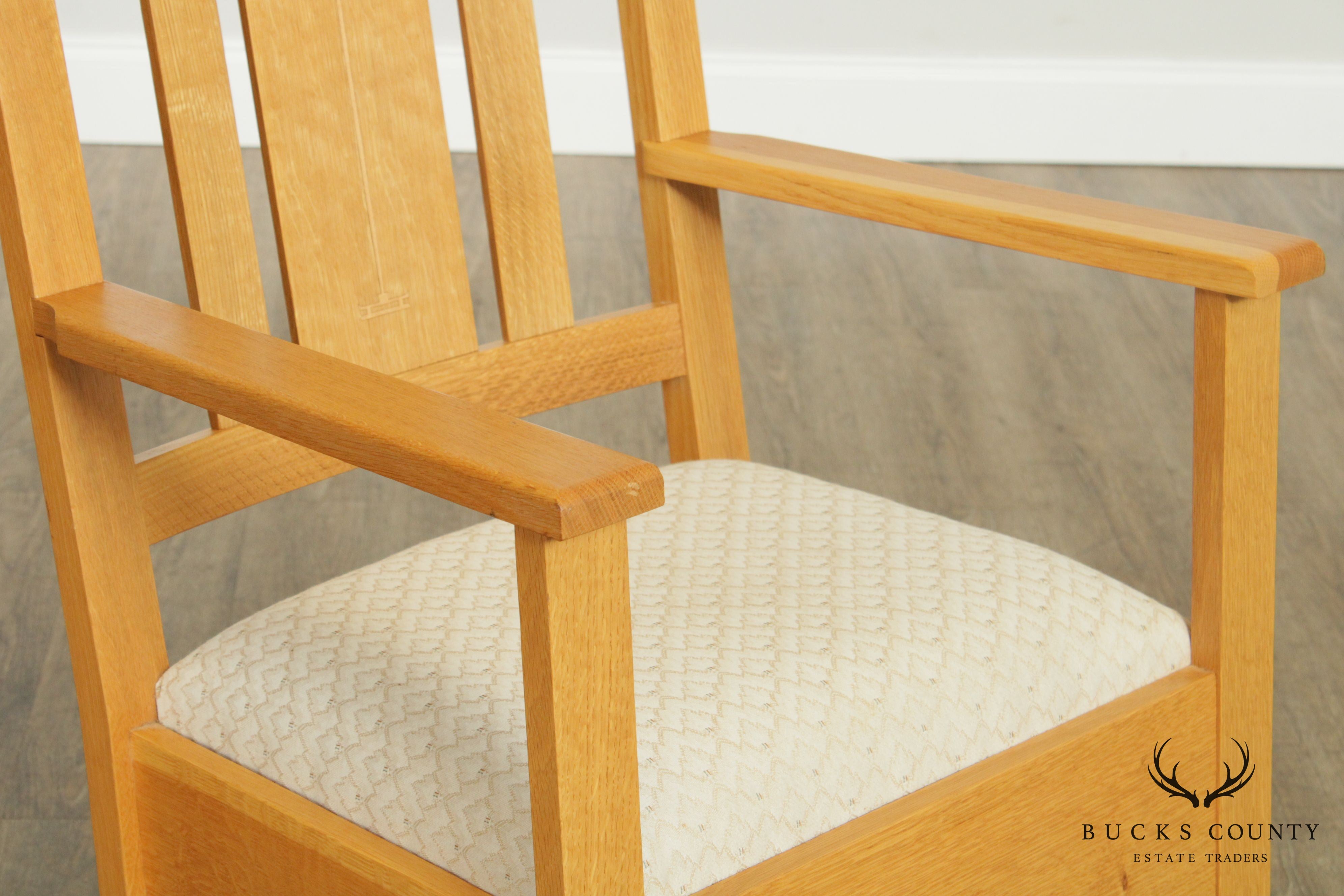 Mission Style Light Oak Inlaid Rocker