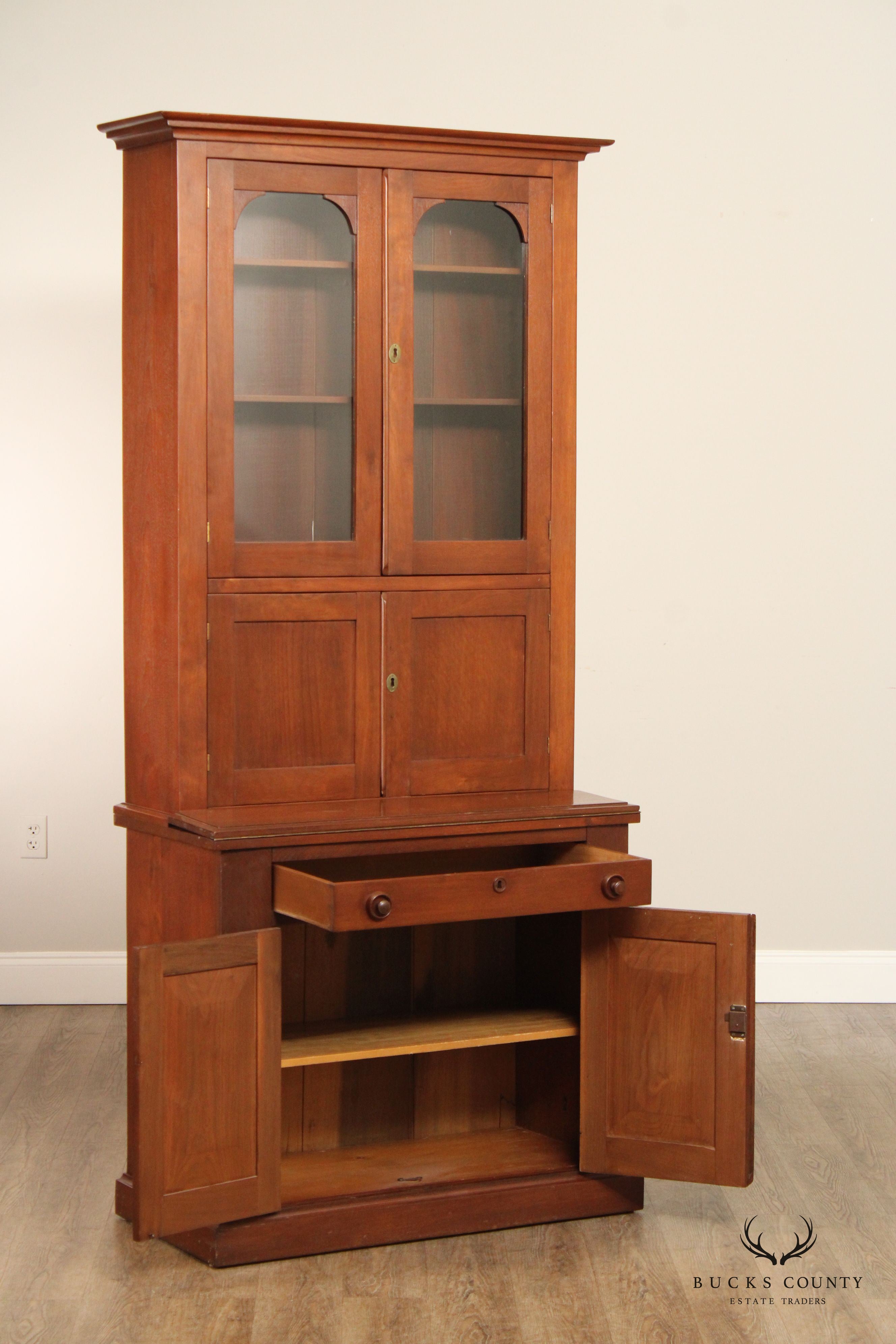 Antique American Walnut Secretary Bookcase