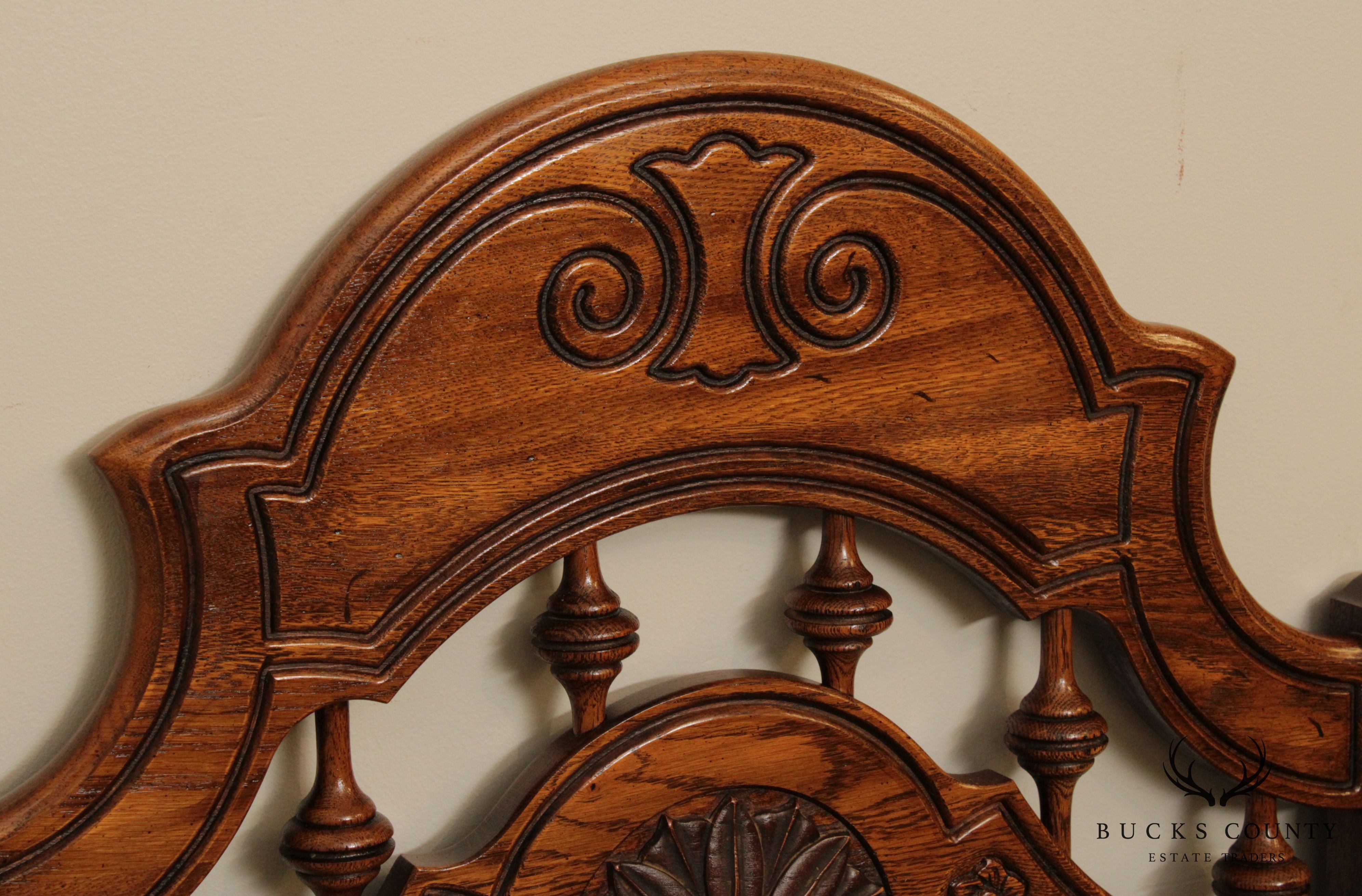 Thomasville French Country Style Vintage Oak Full or Queen Headboard