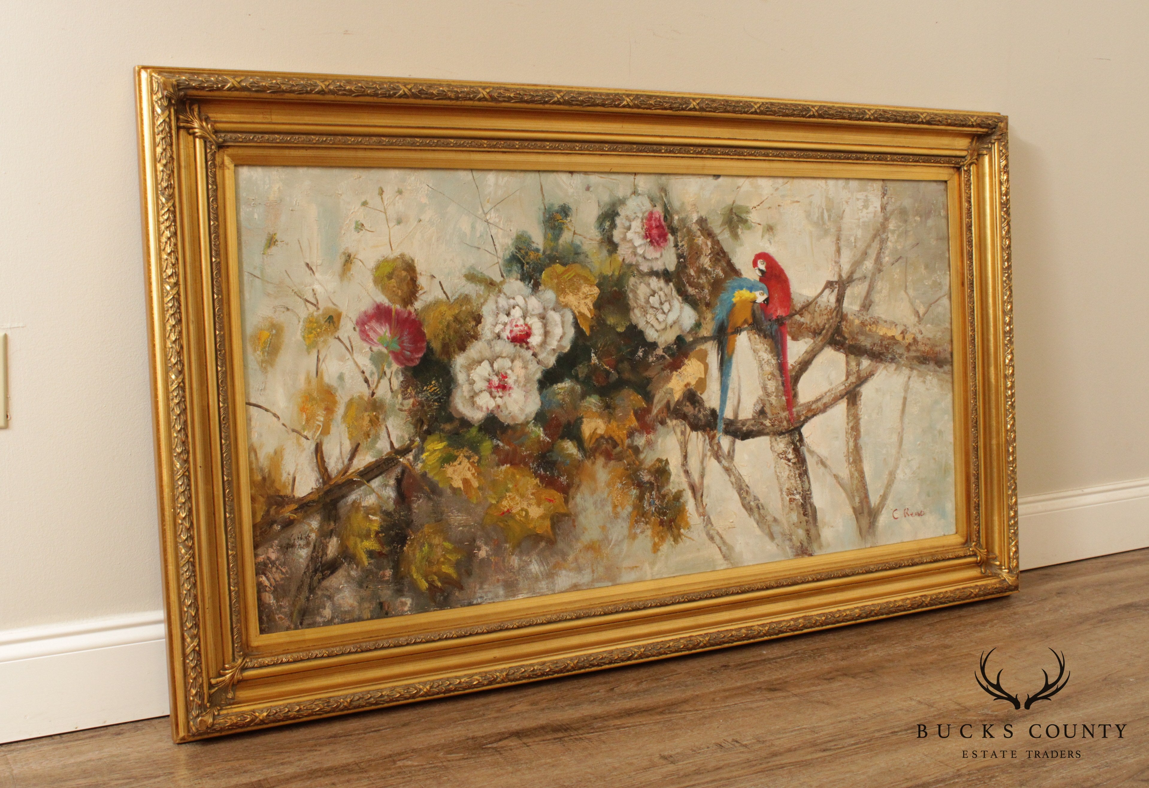 Floral Still Life Oil Painting, Signed 'C. Reno'