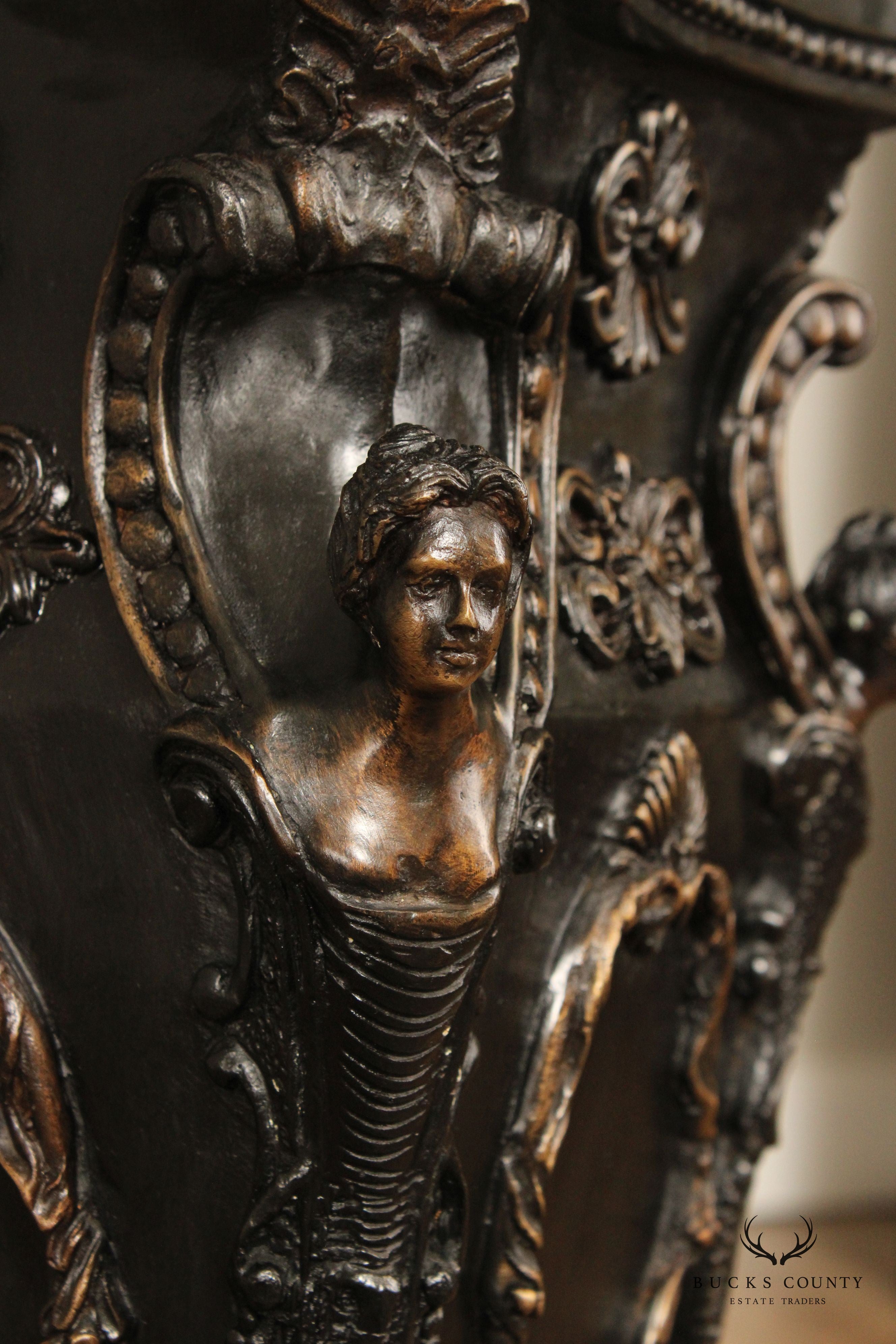 Baroque Style Patinated Bronze Pedestal