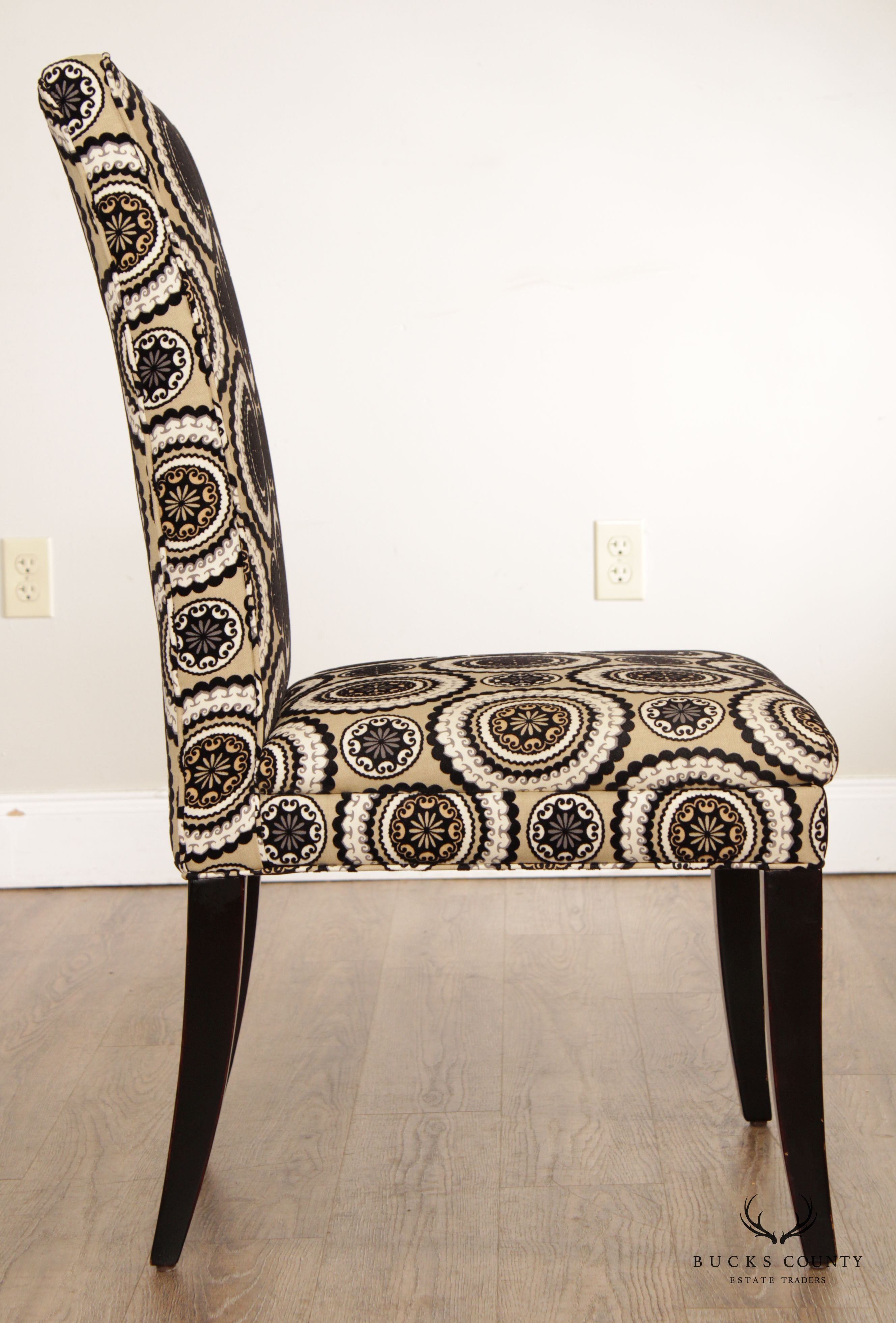 Modern Custom Upholstered Set of Four Dining Chairs