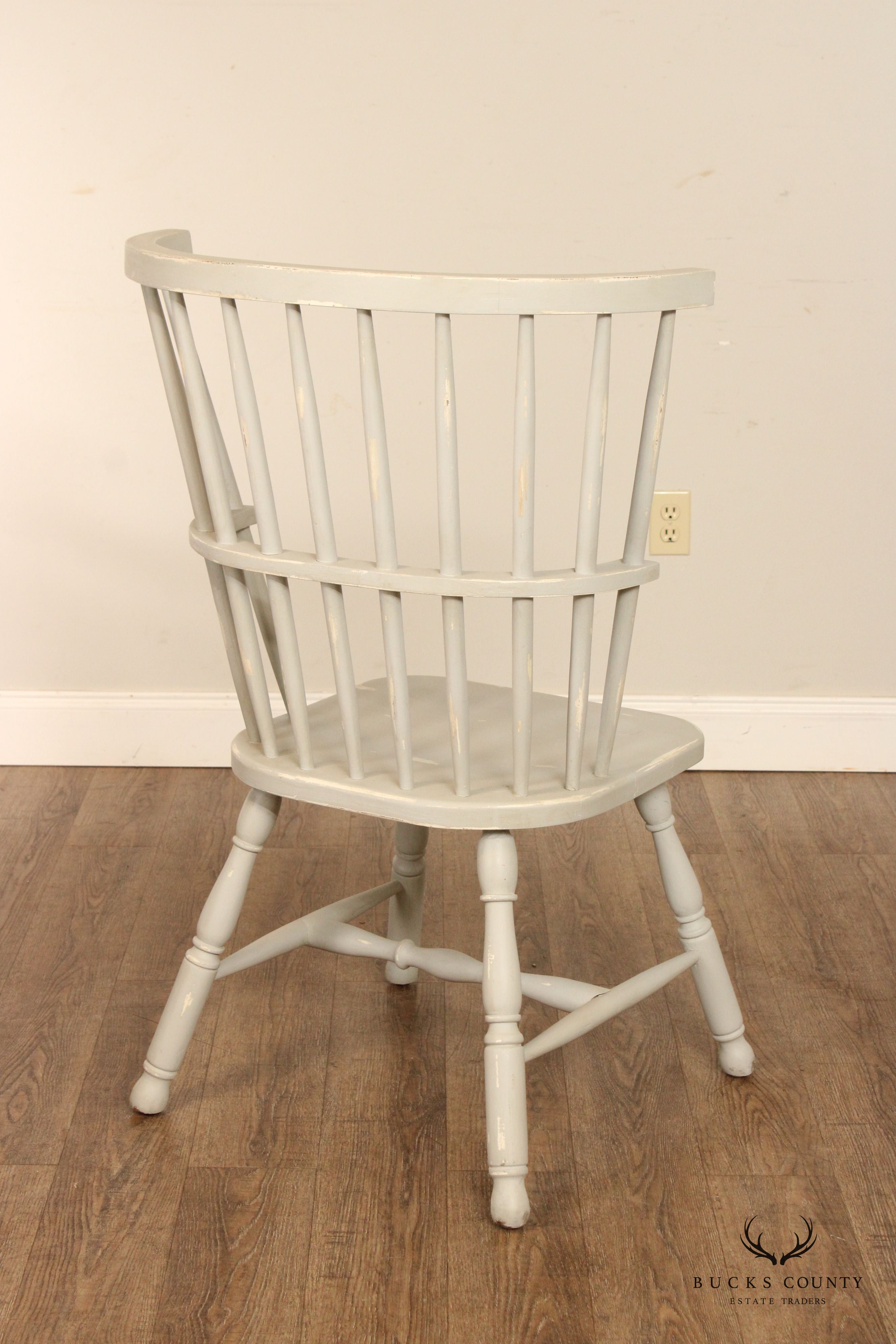 Distress Painted Set Of Four Windsor Dining Chairs