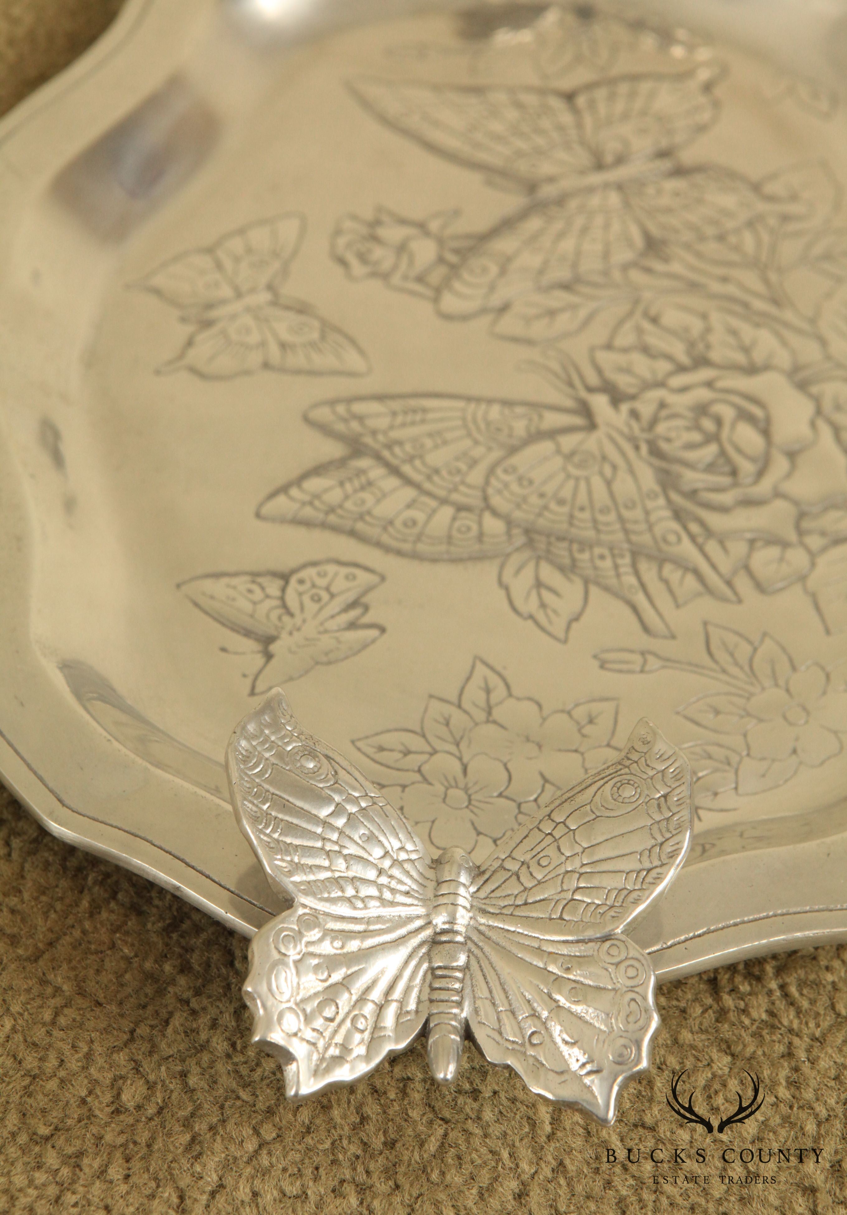 Arthur Court Aluminum Butterfly Serving Tray