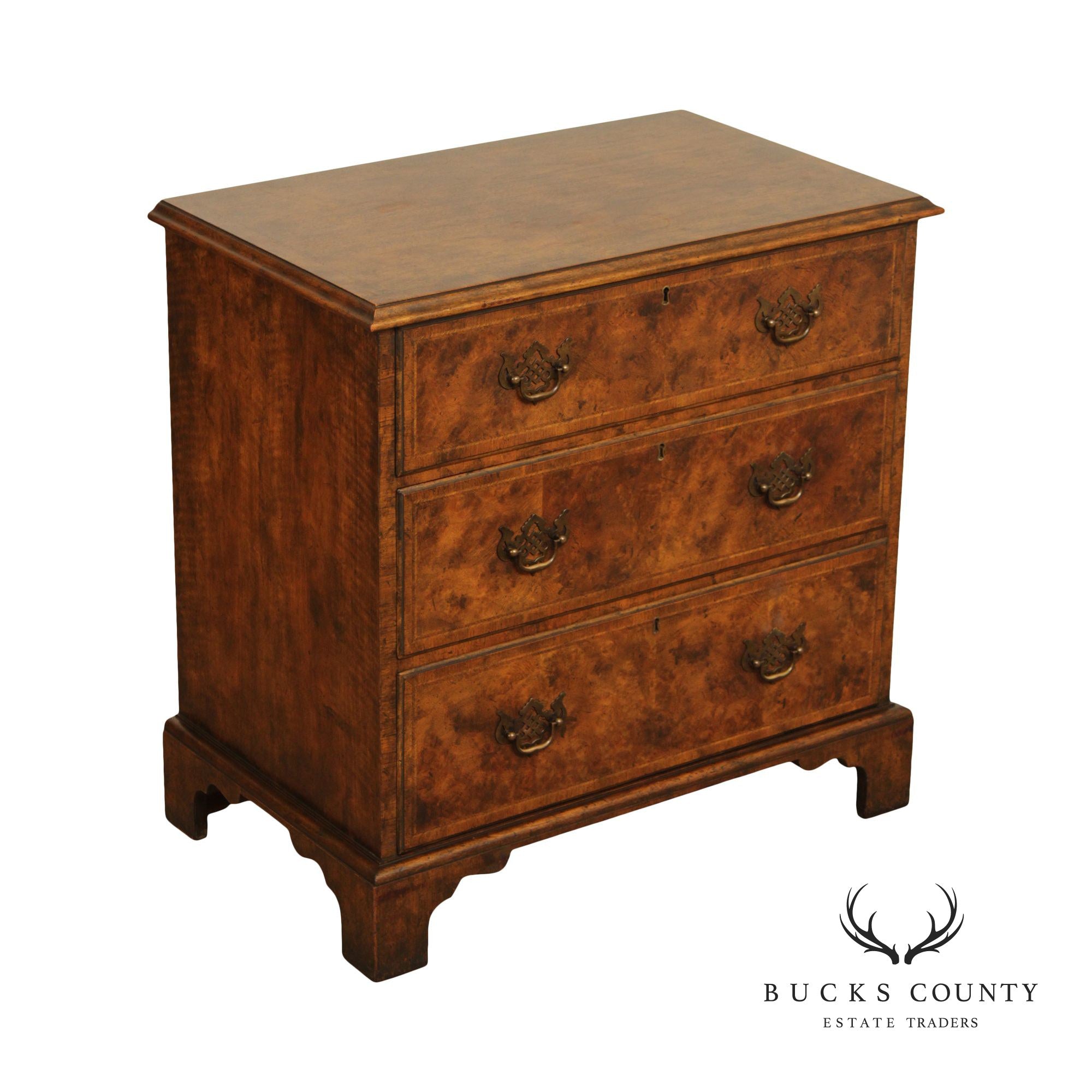 Baker Furniture Georgian Style Walnut Bachelors Chest