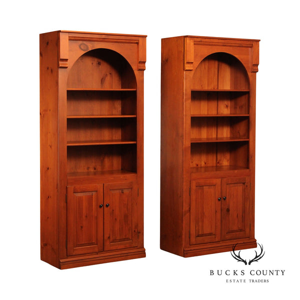 Southern Craftsmen's Guild Pair of Quality Pine Bookcase Cabinets