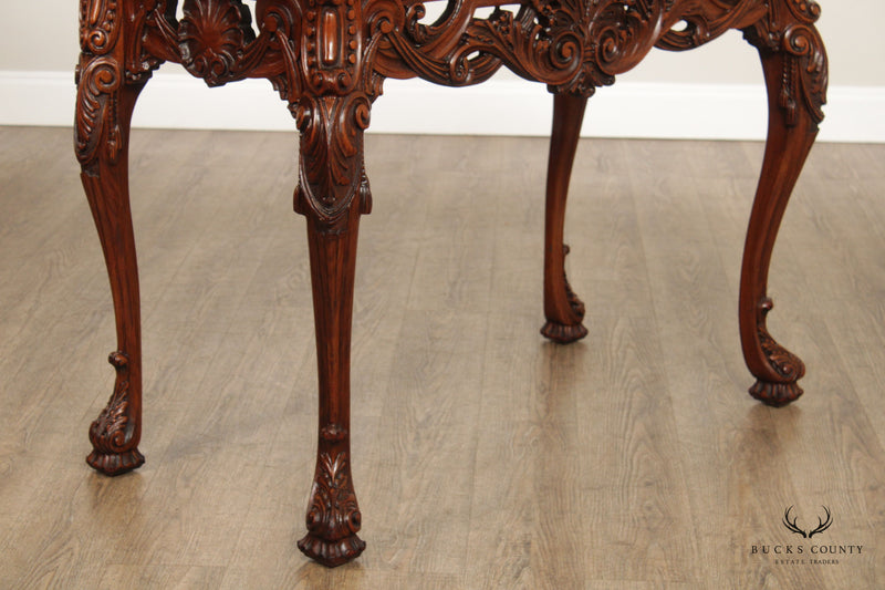 1920's Georgian  Rococo Style Walnut Mahogany Console Table