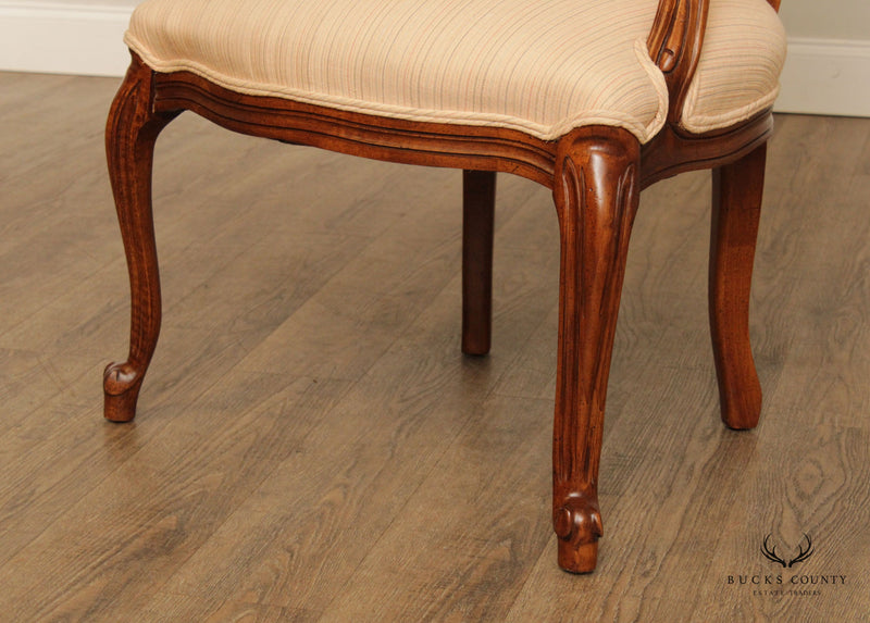 French Louis XV Style Carved Fauteuil Armchair