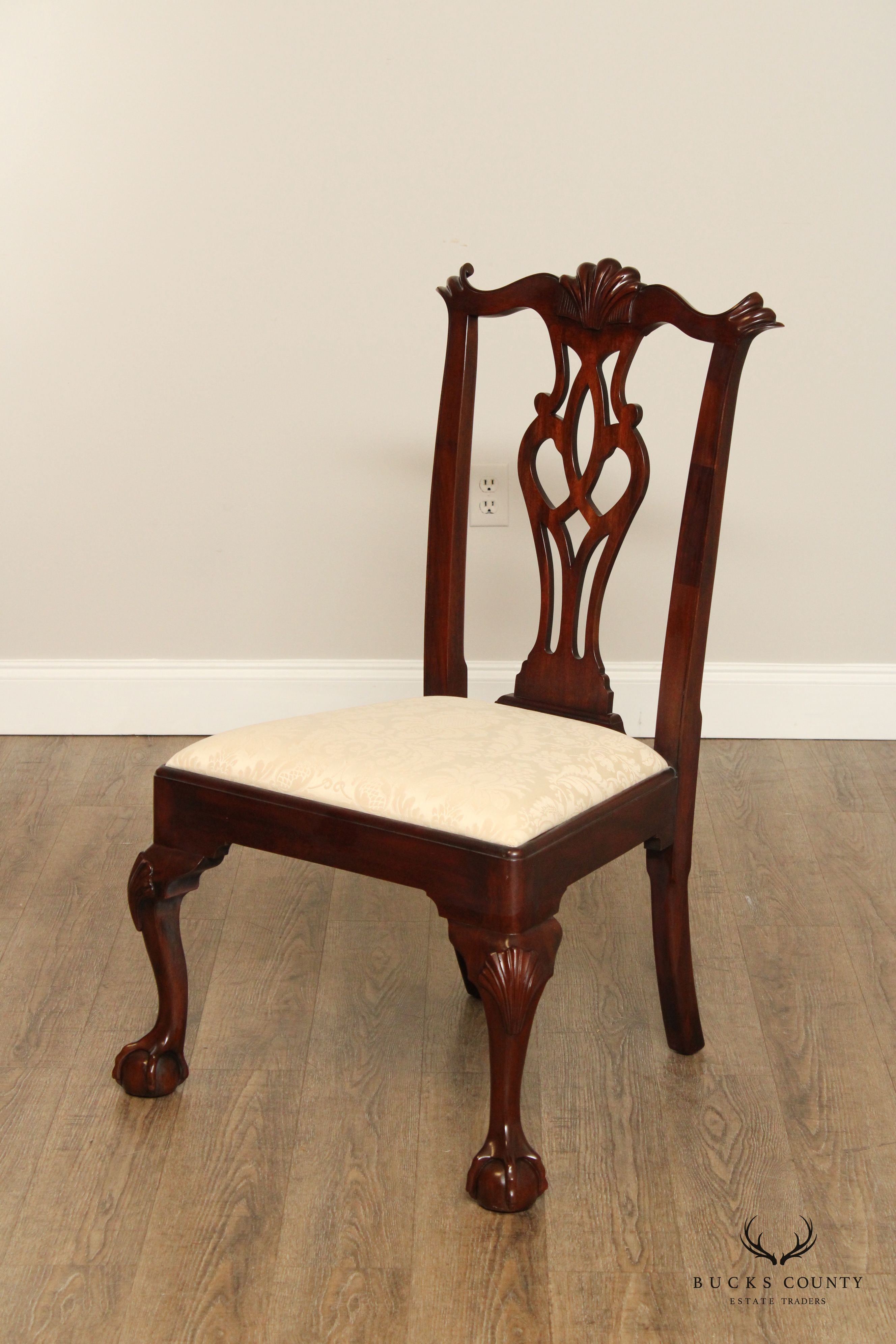 Henkel Harris Chippendale Style Set Of Eight Ball & Claw Mahogany Dining Chairs Model 112