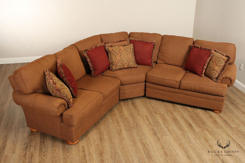 Thomasville Traditional Rolled Arm Sectional Sofa
