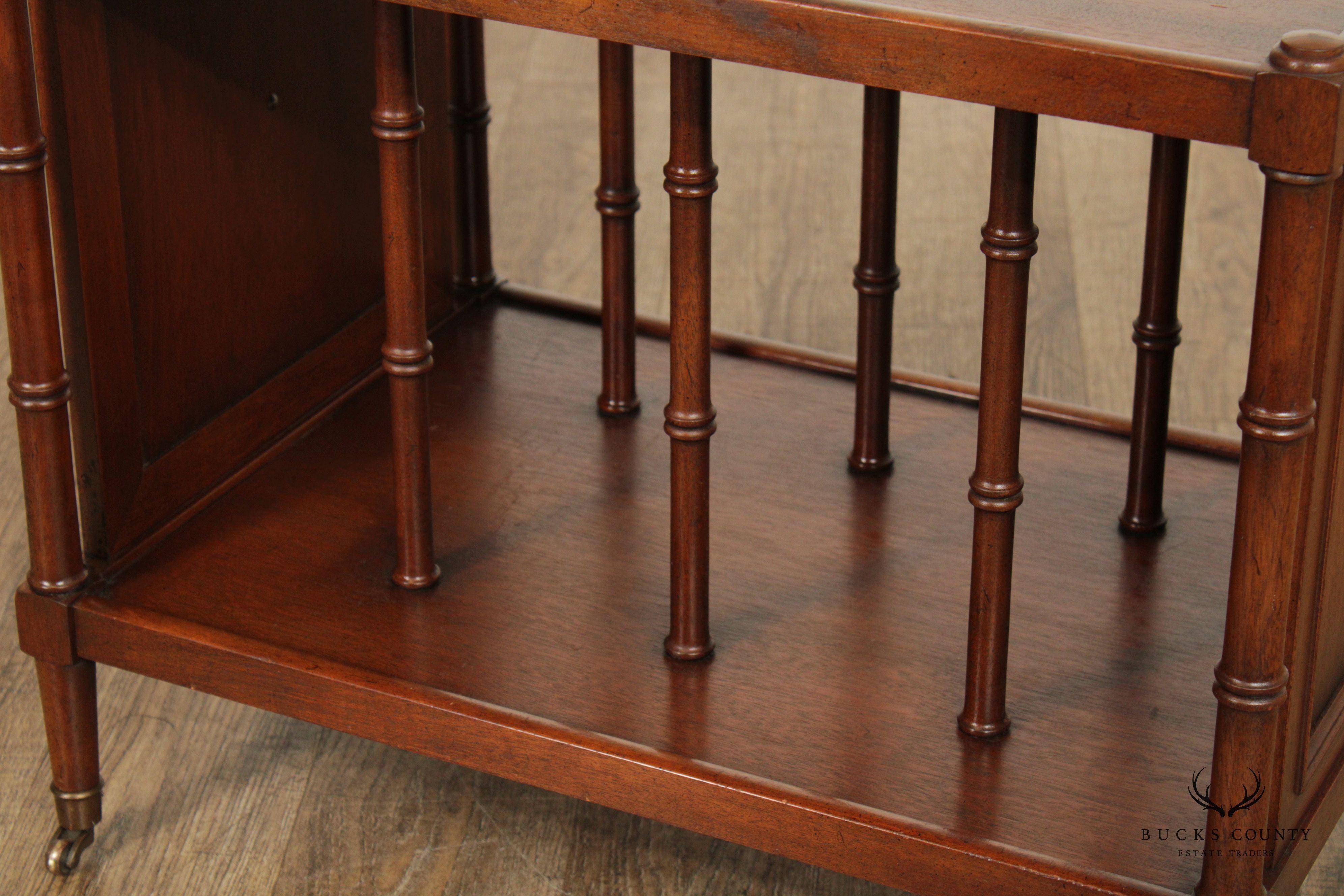 English Regency Style Mahogany Magazine Stand Side Table