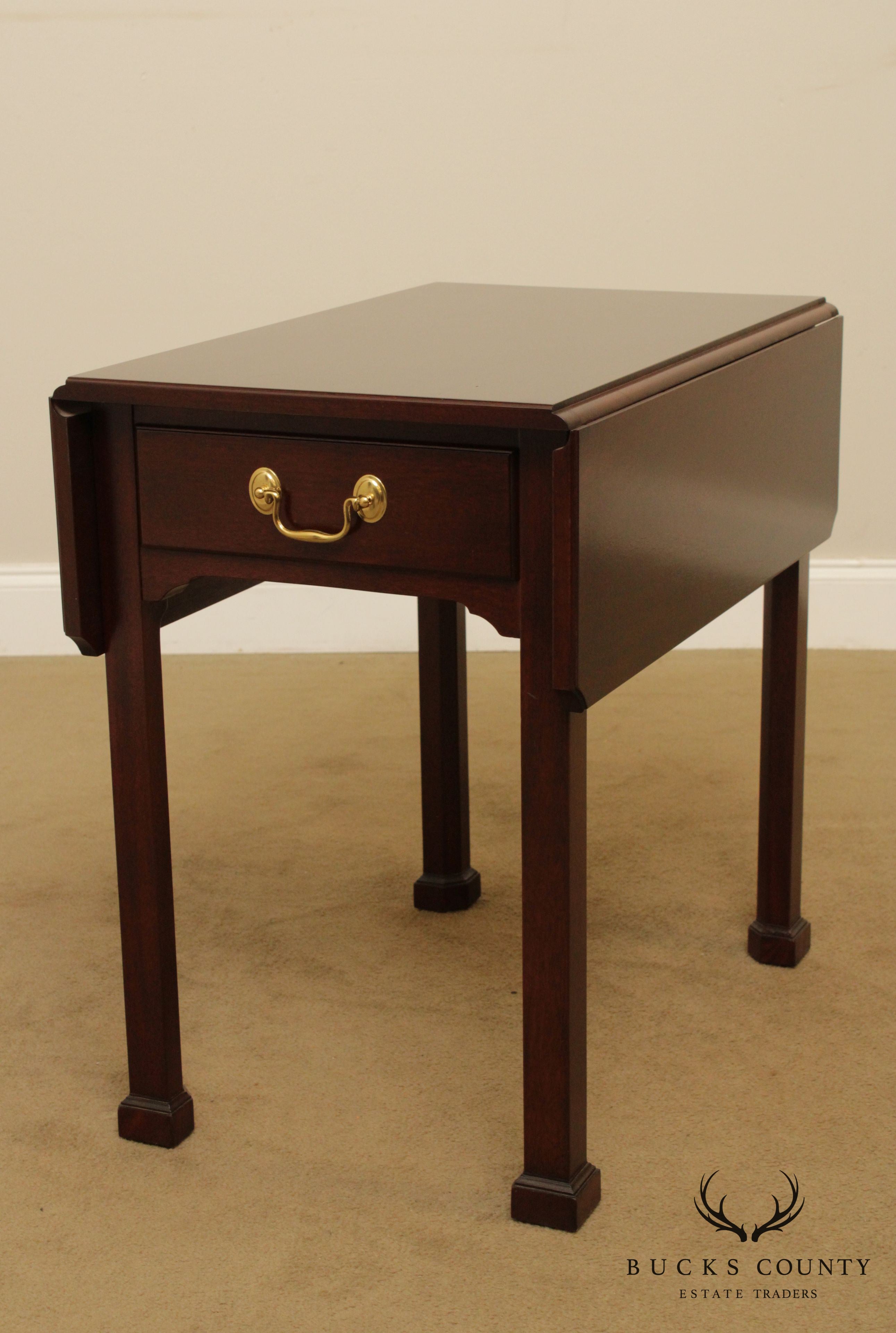 Custom Quality Chippendale Style Drop Leaf Pembroke Table