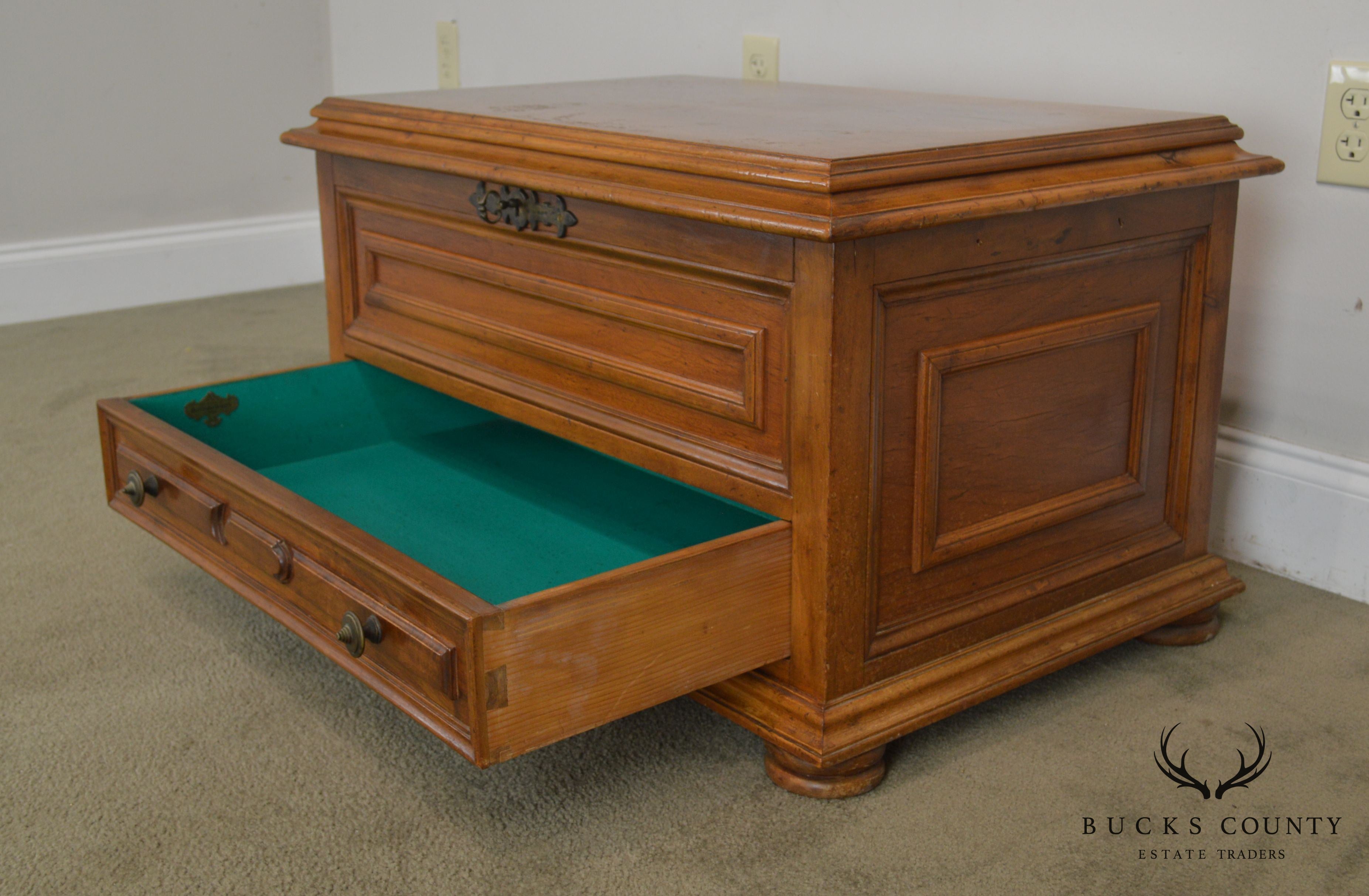 Italian Walnut Silverware Chest Made in Italy for Bloomingdales