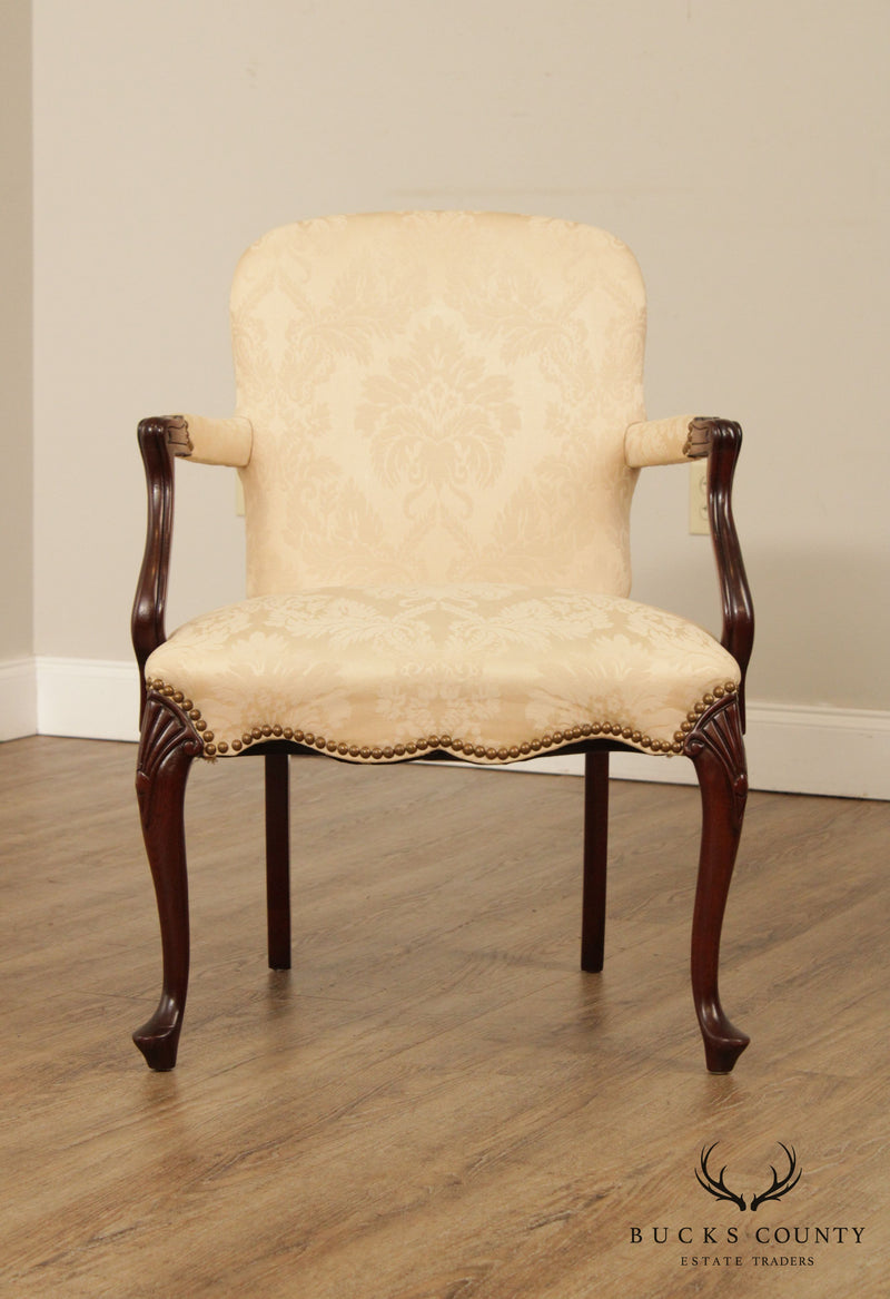 Hickory Chair Queen Anne Style Mahogany Armchair