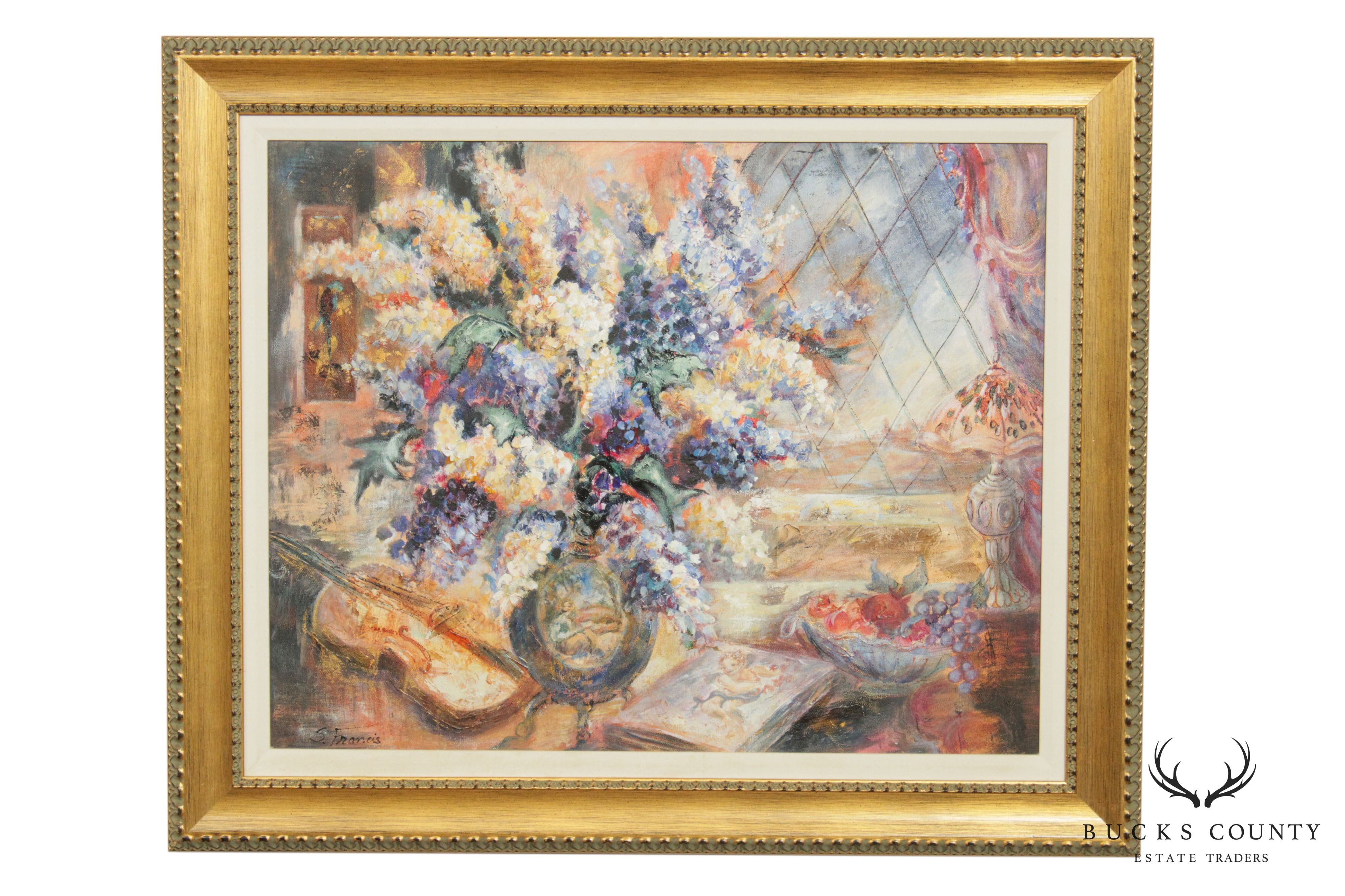 S. Francis Framed Still Life Oil Painting, Flowers