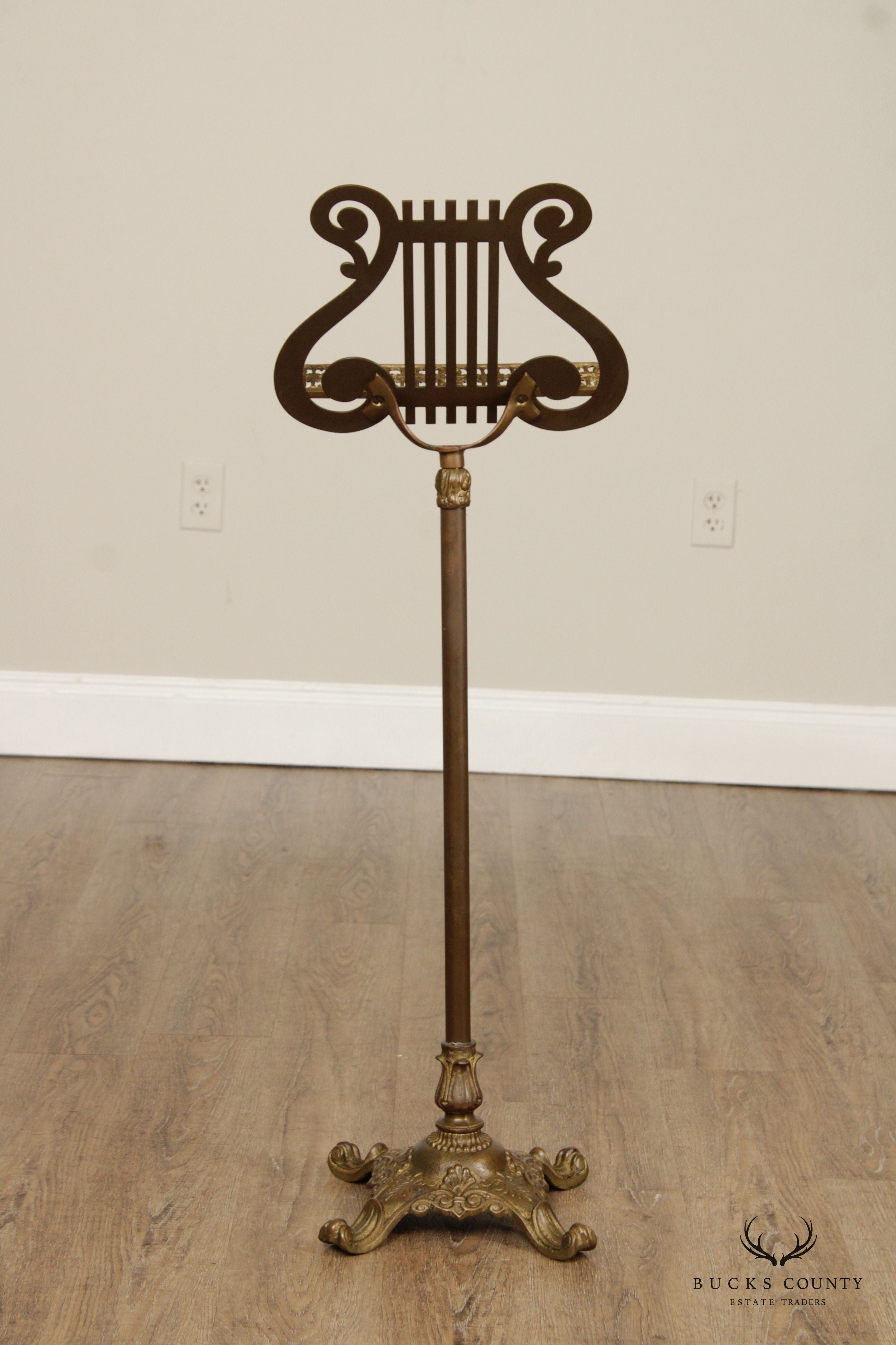 VINTAGE BRASS LYRE MUSIC STAND