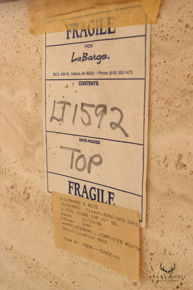 LaBarge Italian Style Travertine Top Coffee Table