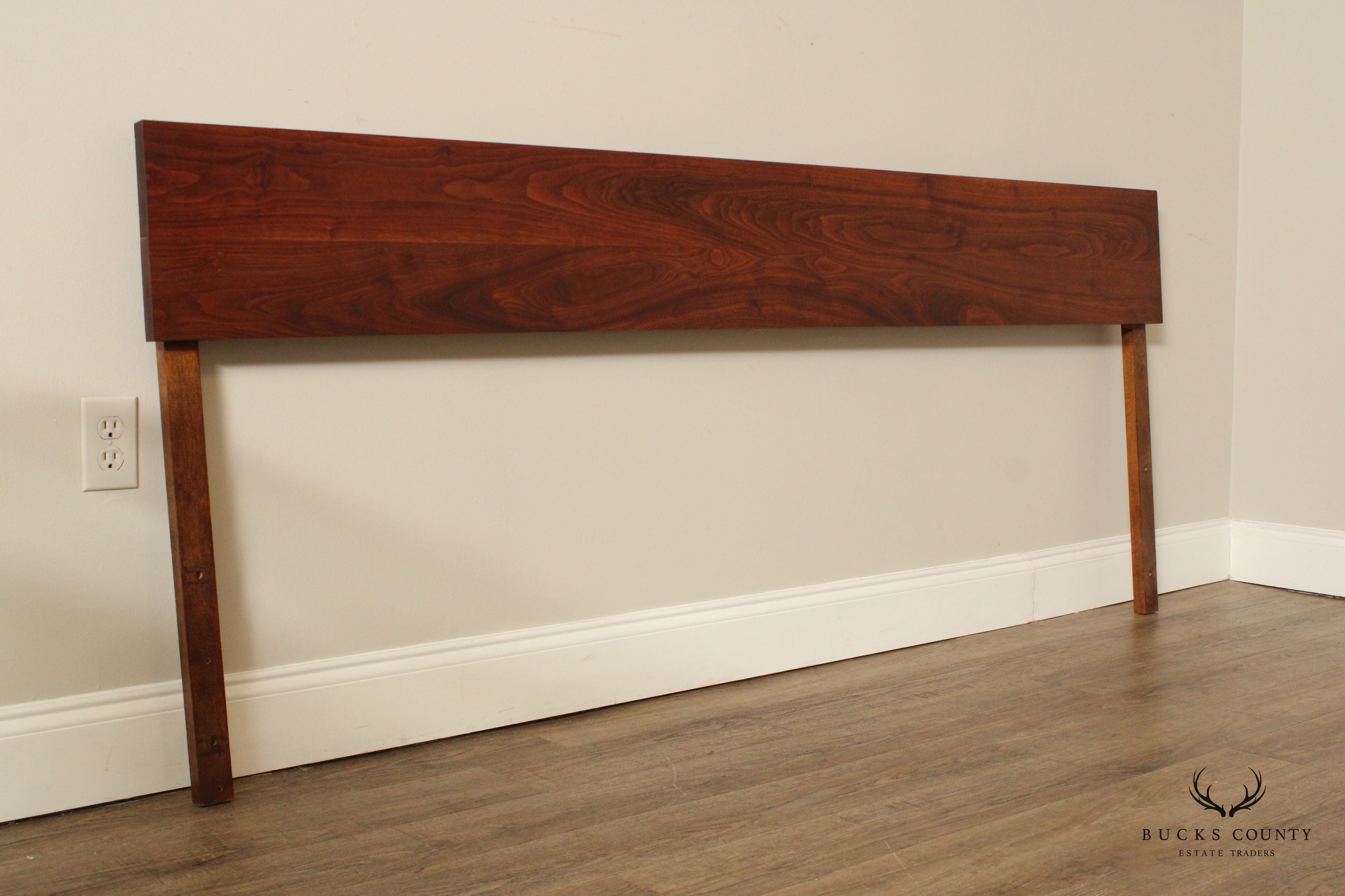 Mid Century Modern King Size Solid Walnut Headboard