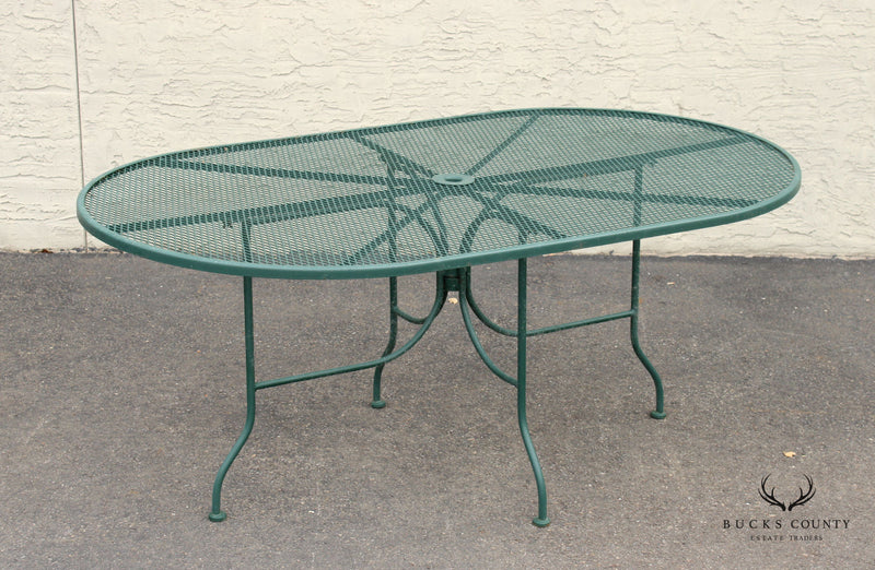 Mid Century Modern Oval Wrought Iron Outdoor Patio Dining Table Bucks County Estate Traders