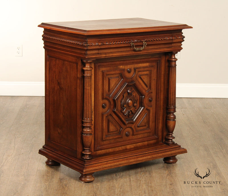 French Style Carved Walnut Confiturier Cabinet