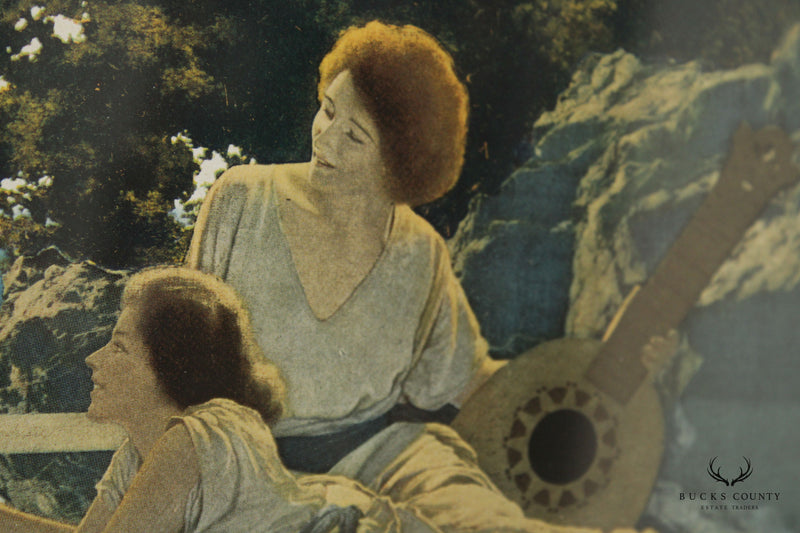 Maxfield Parrish Arts & Crafts Framed 'The Lute Players' Print