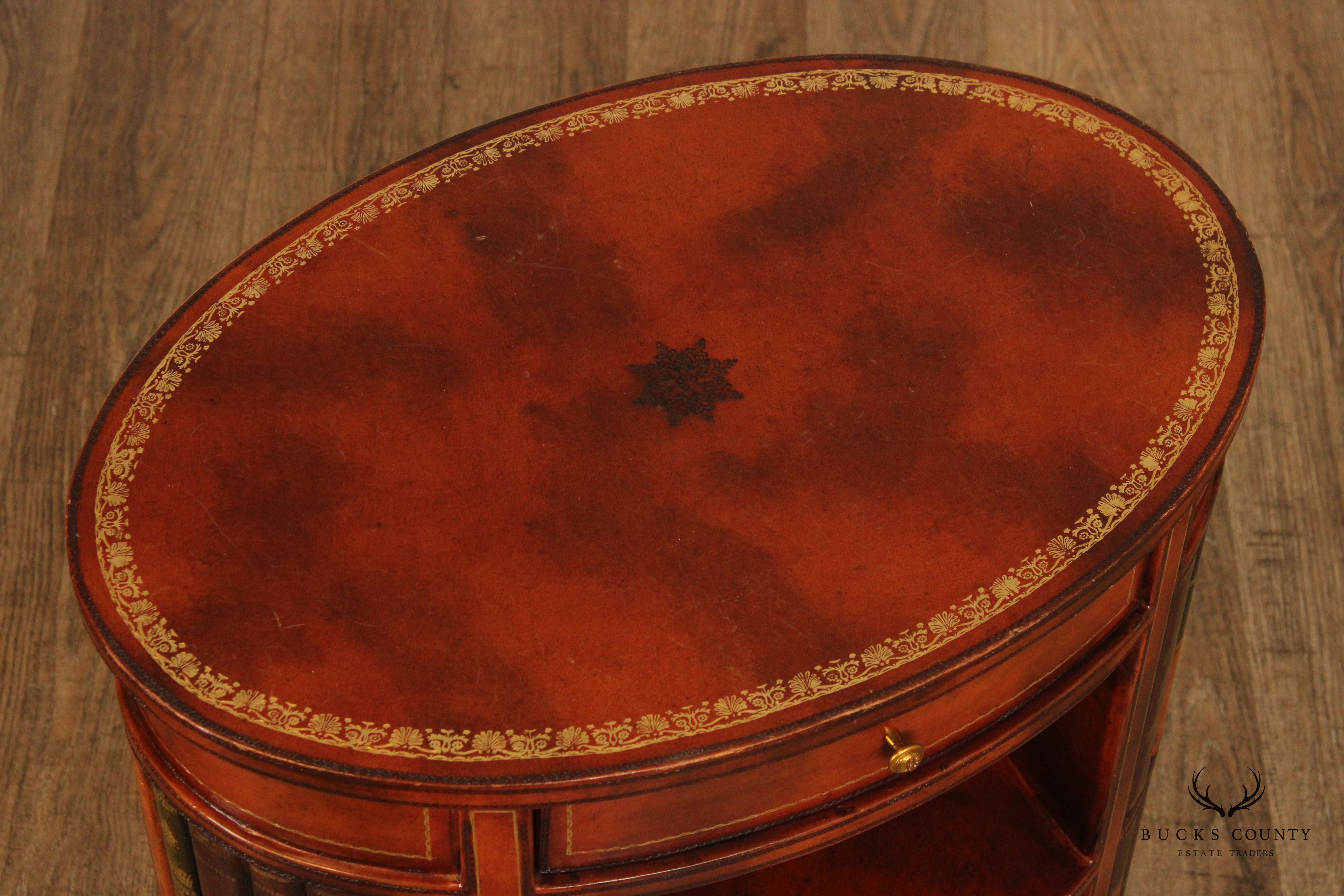 Maitland Smith English Regency Style Mahogany Oval Side Table