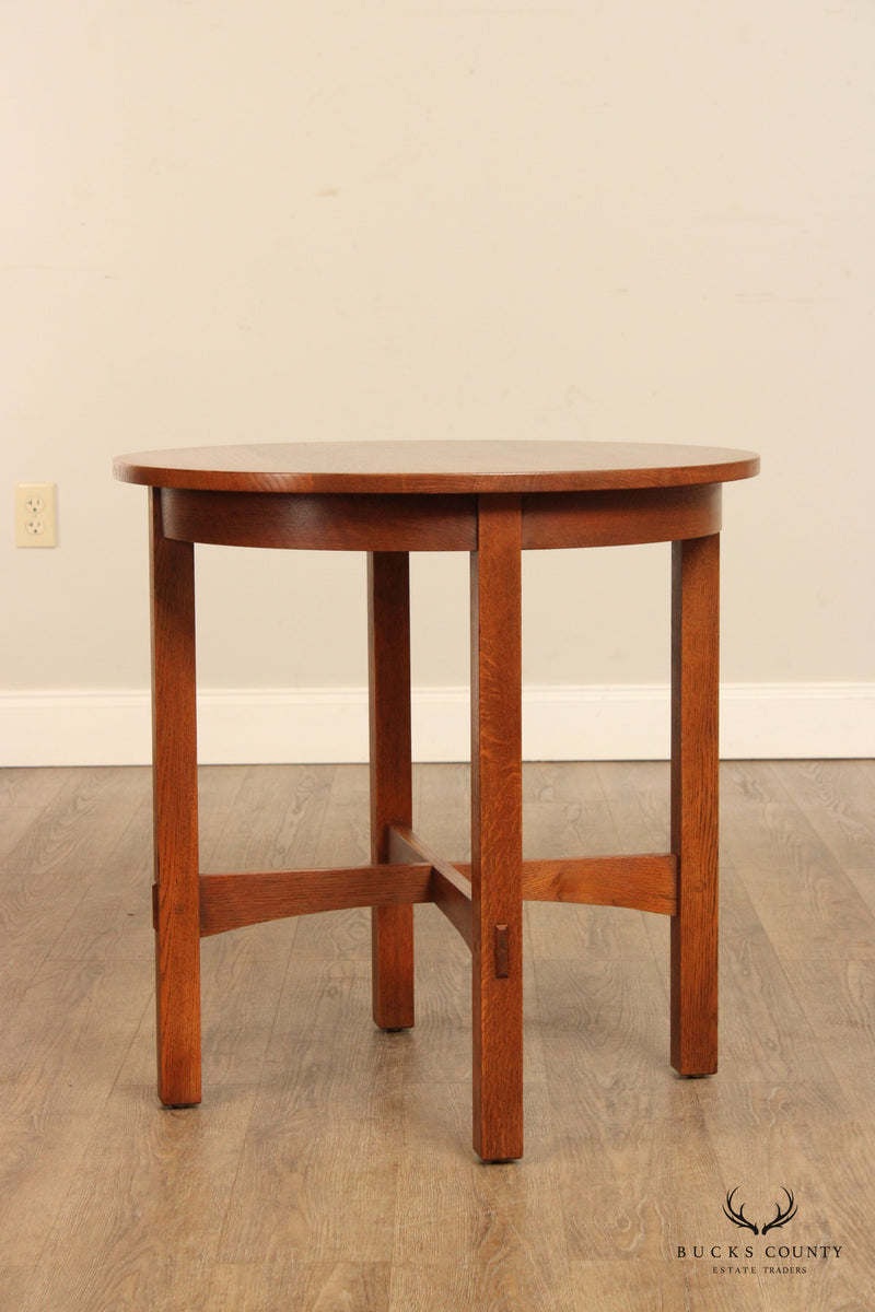Stickley Mission Collection Oak Round Lamp Table