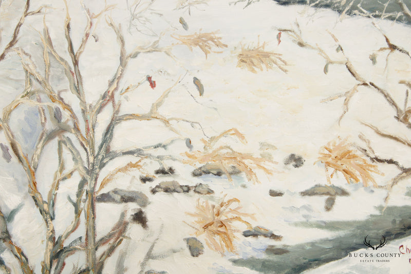 Christopher Willett 'Delaware River New Hope' Original Oil Painting