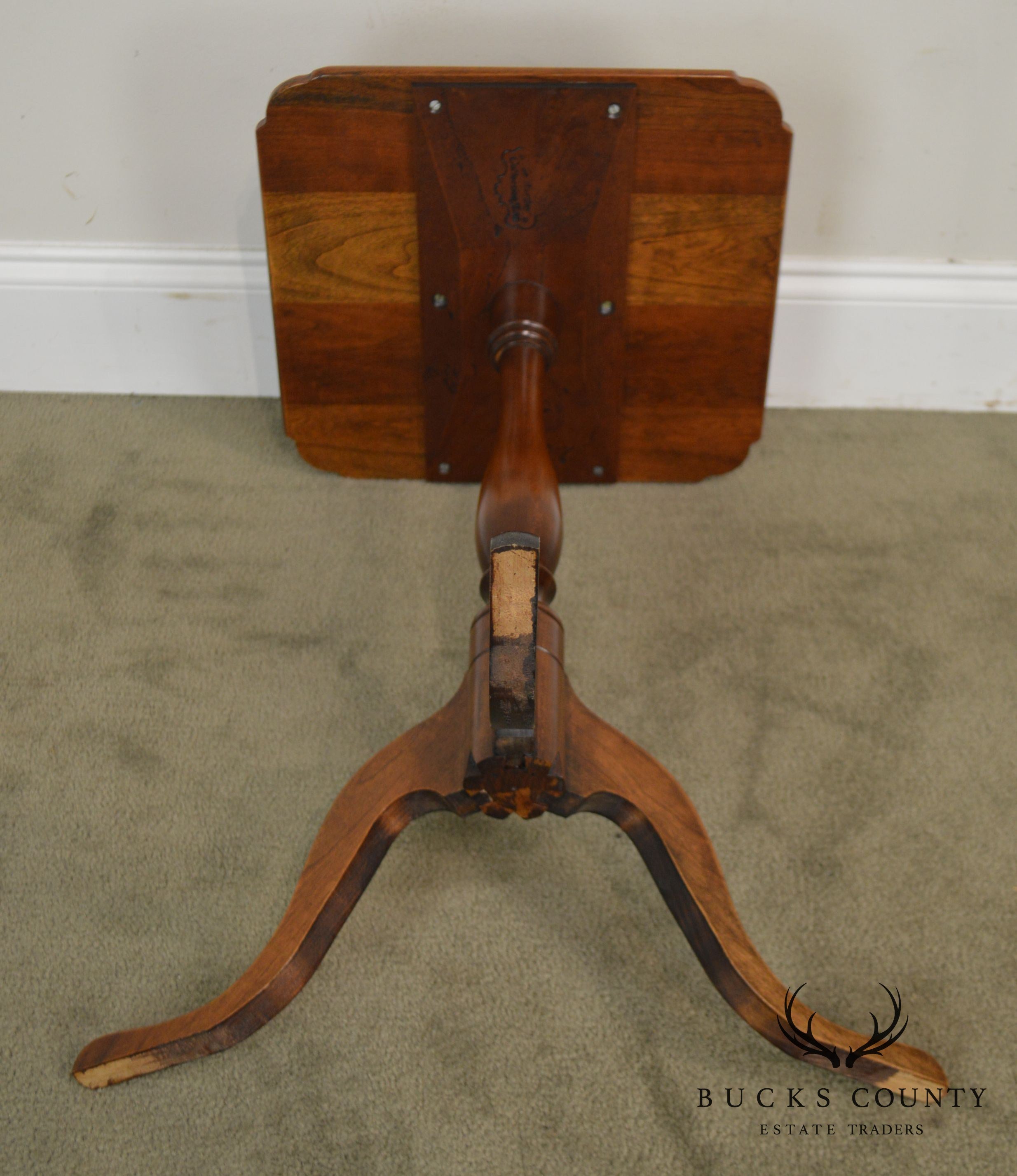 Bartley Collection "The Henry Ford Museum" Solid Cherry Snake Foot Pedestal Side Table