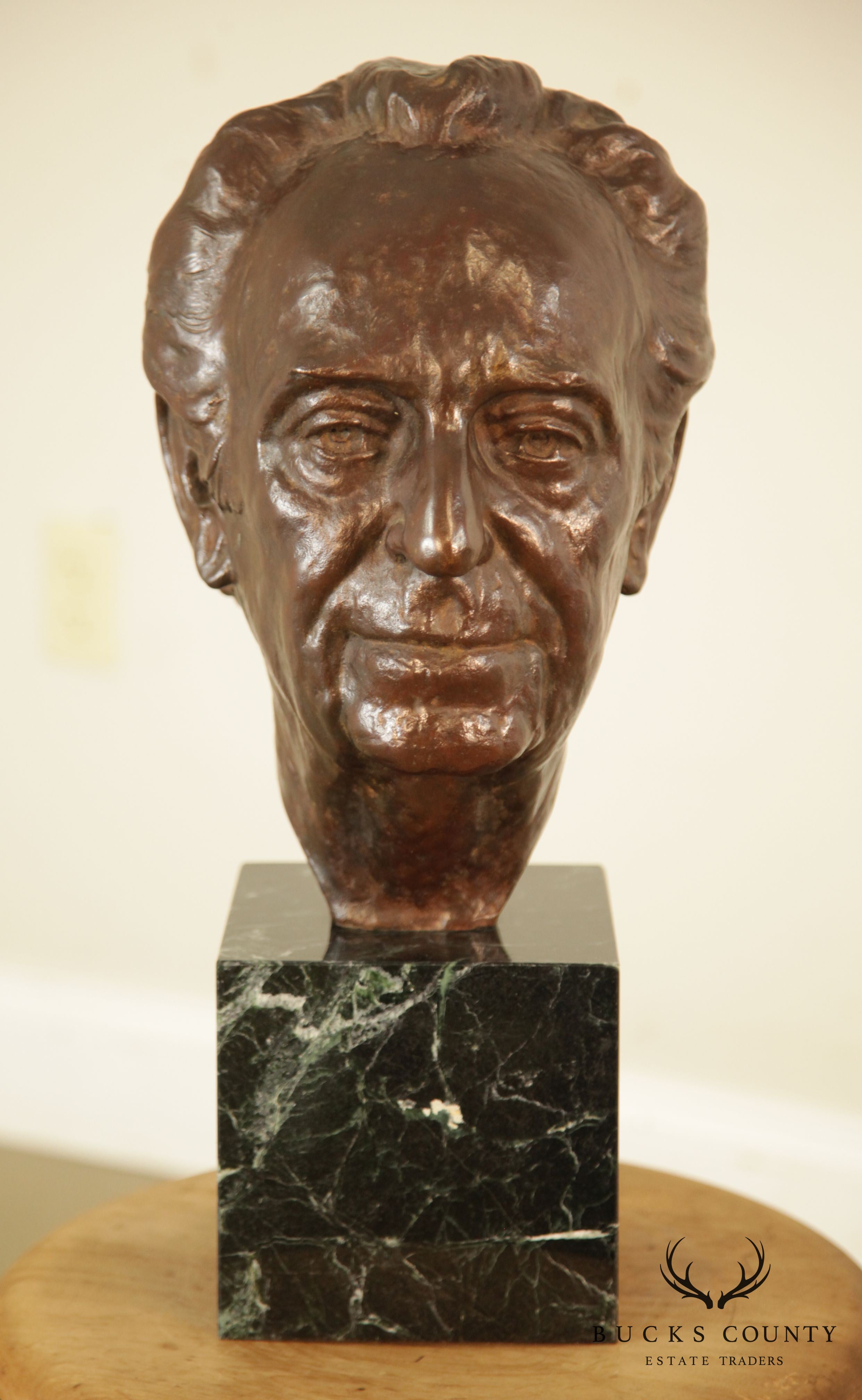 Lawrence Ludtke 1980s Bronze Bust Portrait