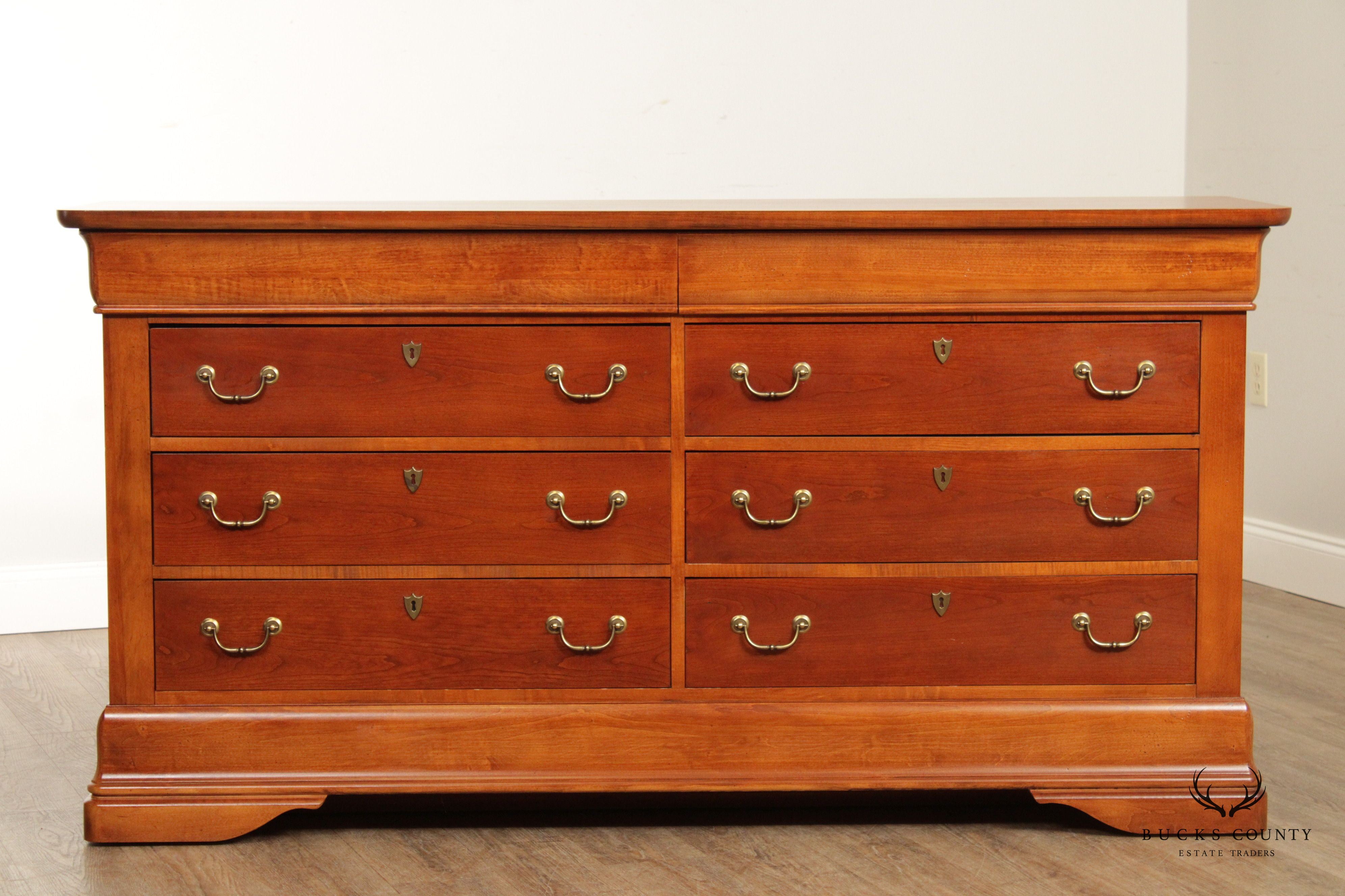 Hooker Furniture French Louis Philippe Style Cherry Double Dresser