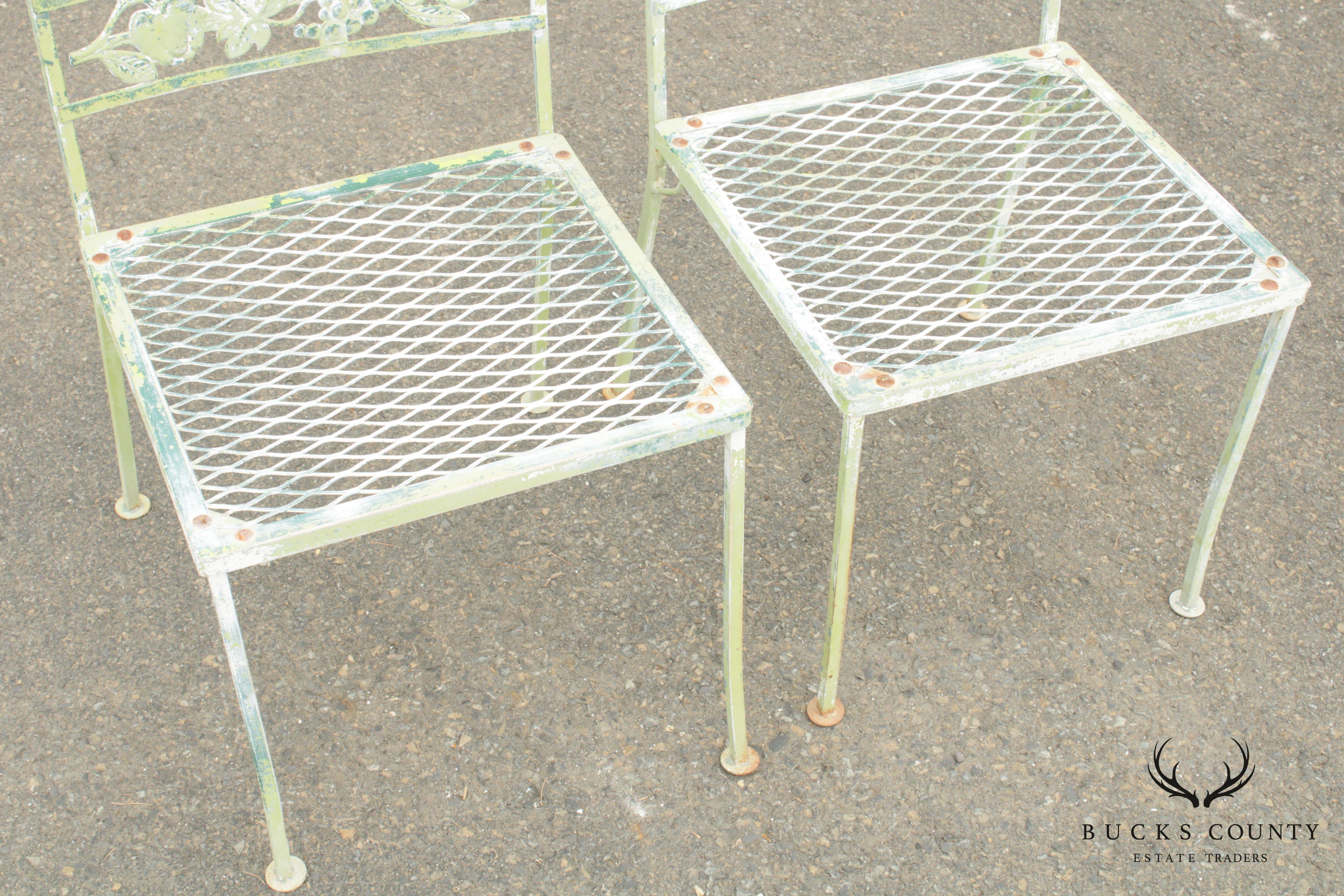 Vintage Iron Square Garden Table with 2 Chairs