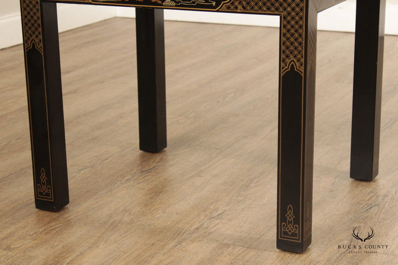 Drexel Etcetera Pair Chinoiserie Lacquered End Tables