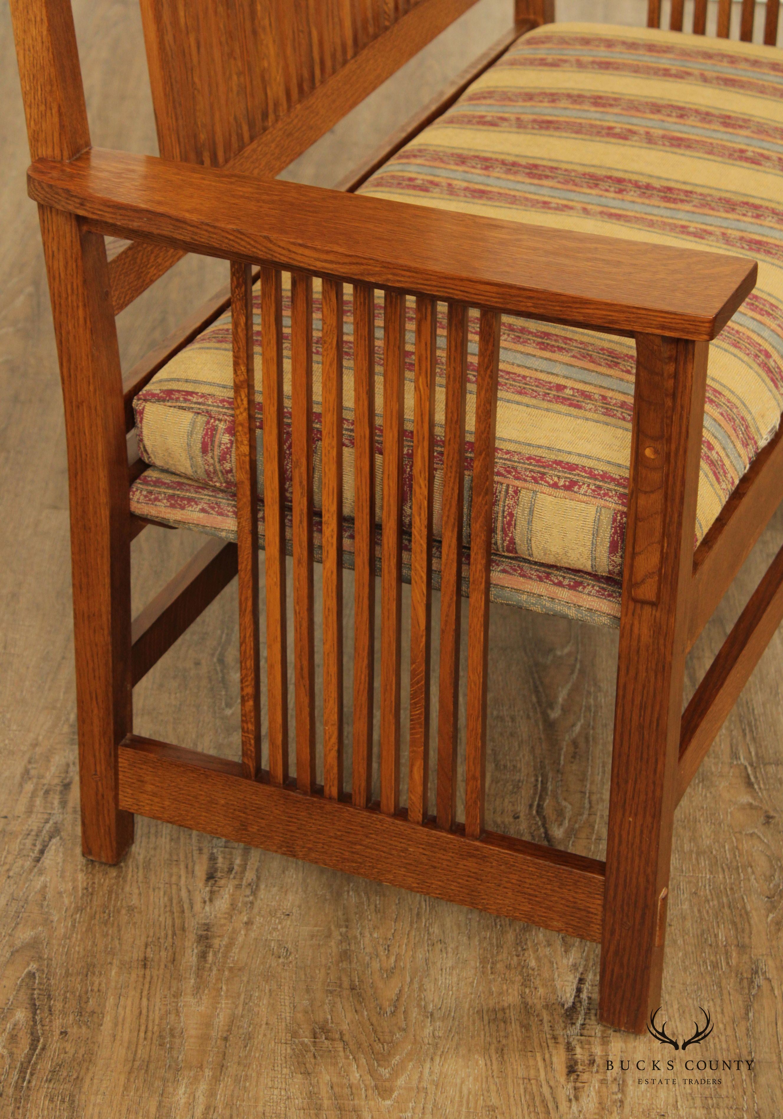 Stickley Mission Collection Oak Spindle Settee