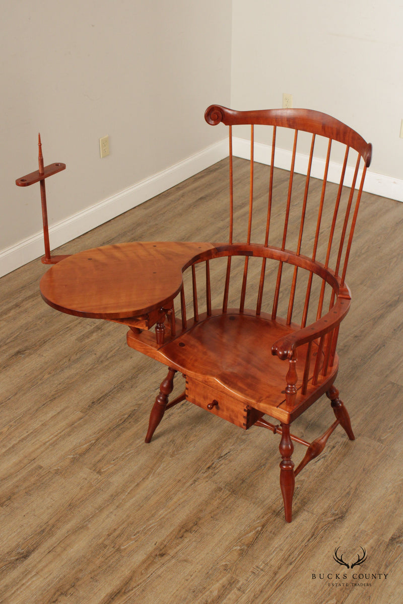 Peter Wallace Windsor Fan Back Cherry Writing Arm Chair