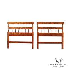 Hitchcock Solid Maple Vintage Pair Twin Stenciled Headboards