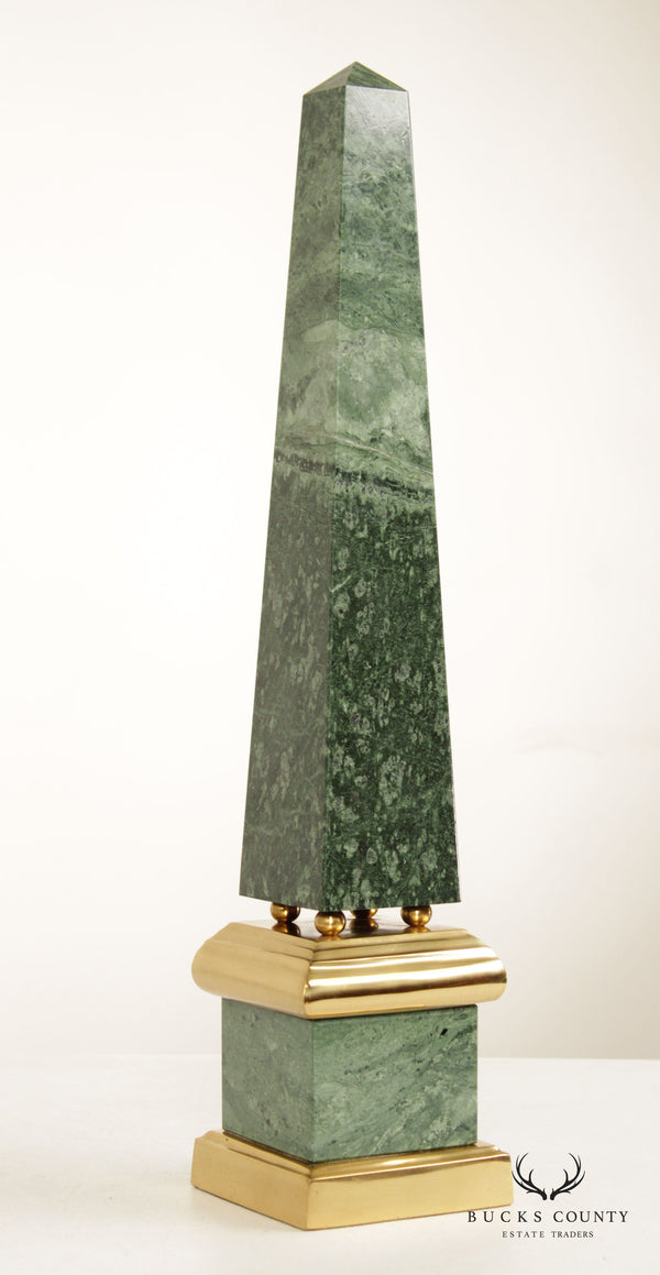 Decorative Crafts Lacquered Green Marble Obelisk