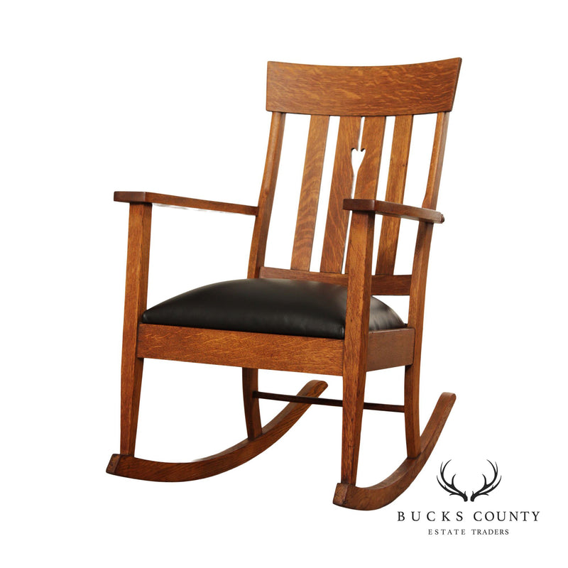 Antique Mission Oak Rocking Chair Bucks County Estate Traders