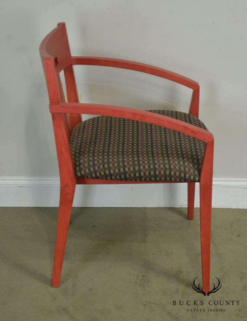 Knoll Upholstered Modern Design Red Armchair
