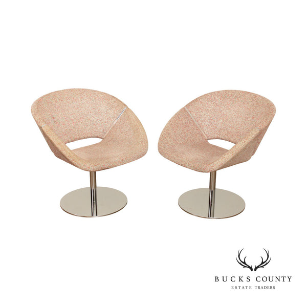 Davis Mid Century Modern Style Pair of 'Lipse Too' Swivel Lounge Chairs